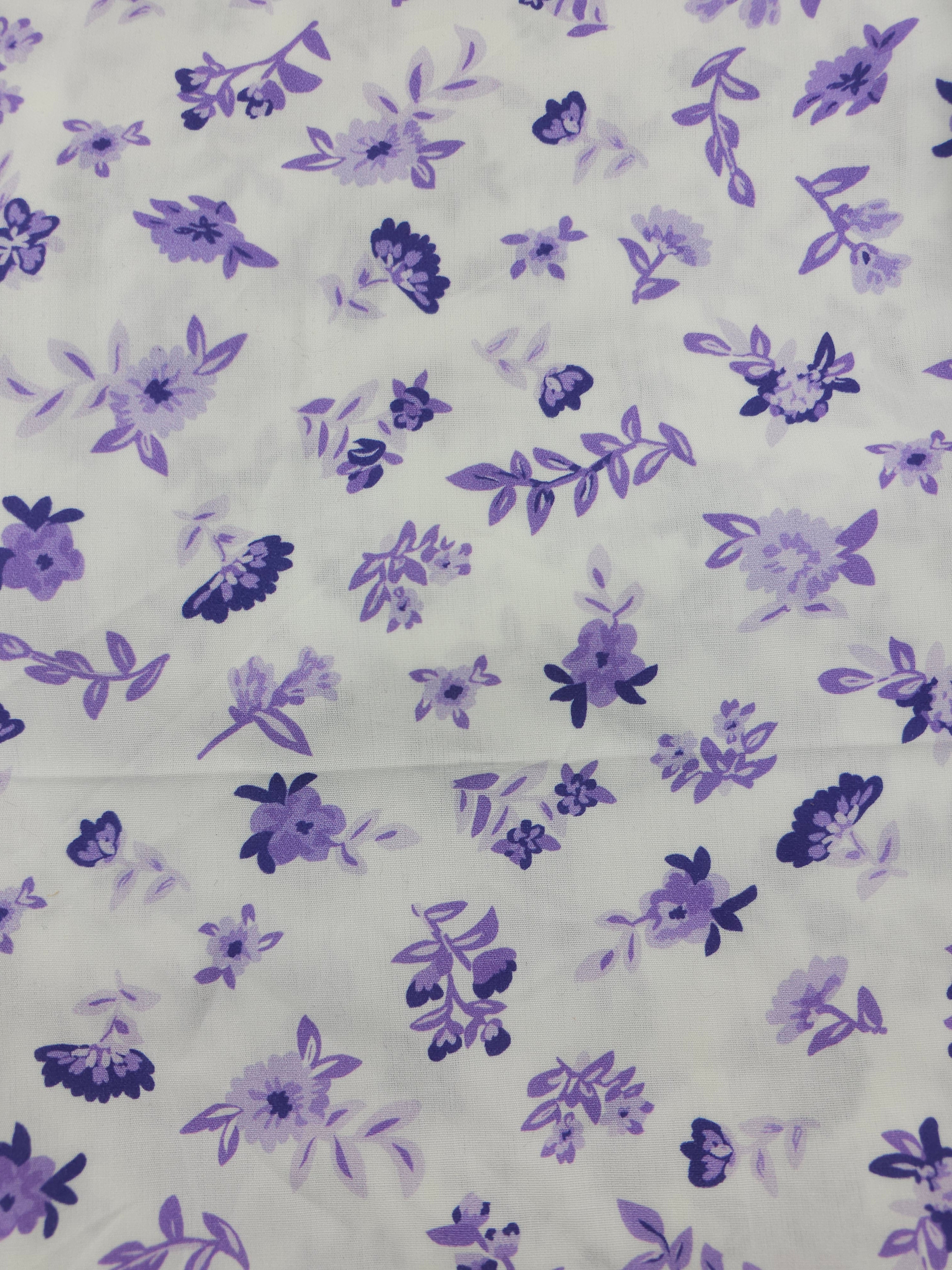 Light purple floral Viscose- 1.6m piece