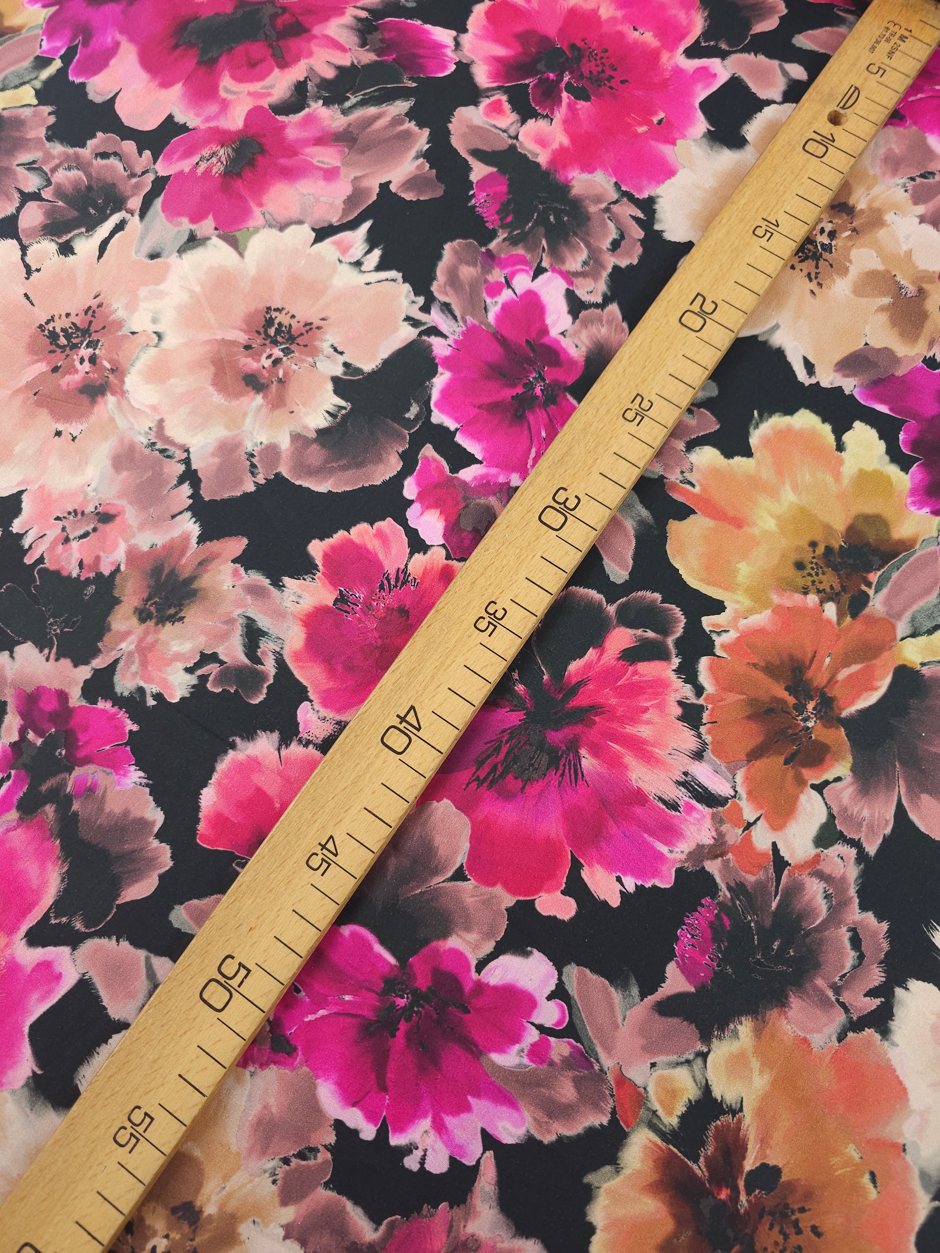 Magenta/Mauve Tahiti Floral Cotton Viscose 60"