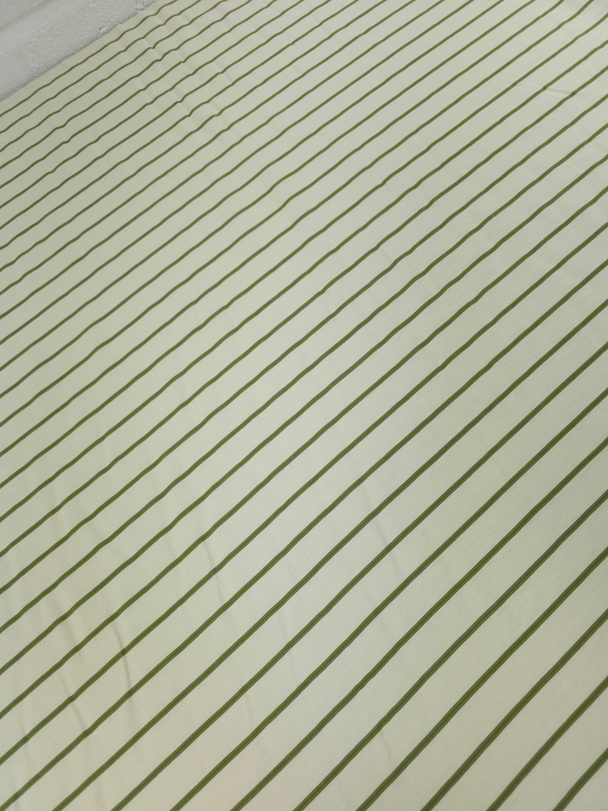 Sage/Ivory Stripe Cotton Viscose