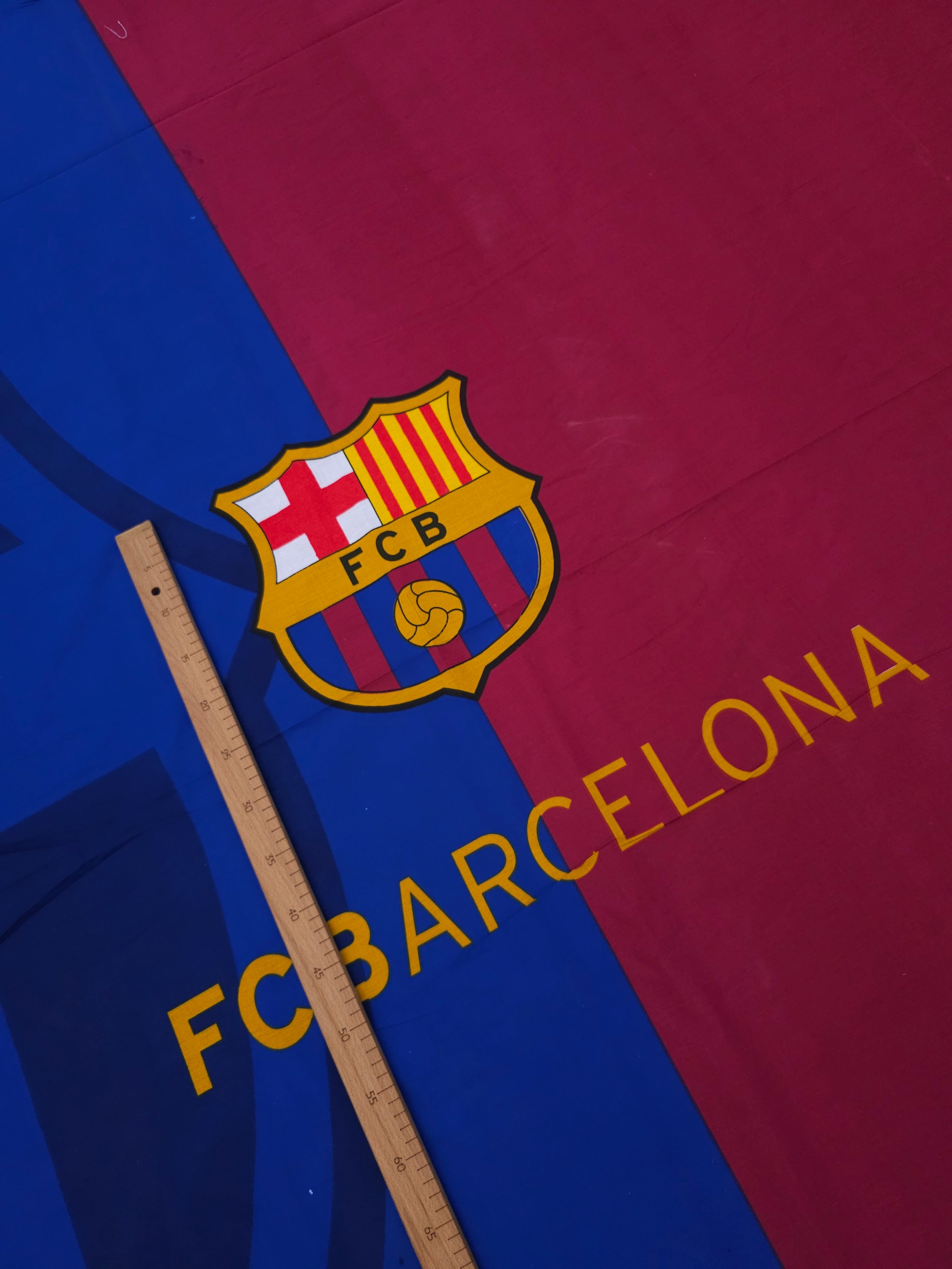 FC Barcelona Emblem 100% Cotton Football Fabric - 1.90m Panel *EXTRA WIDE*
