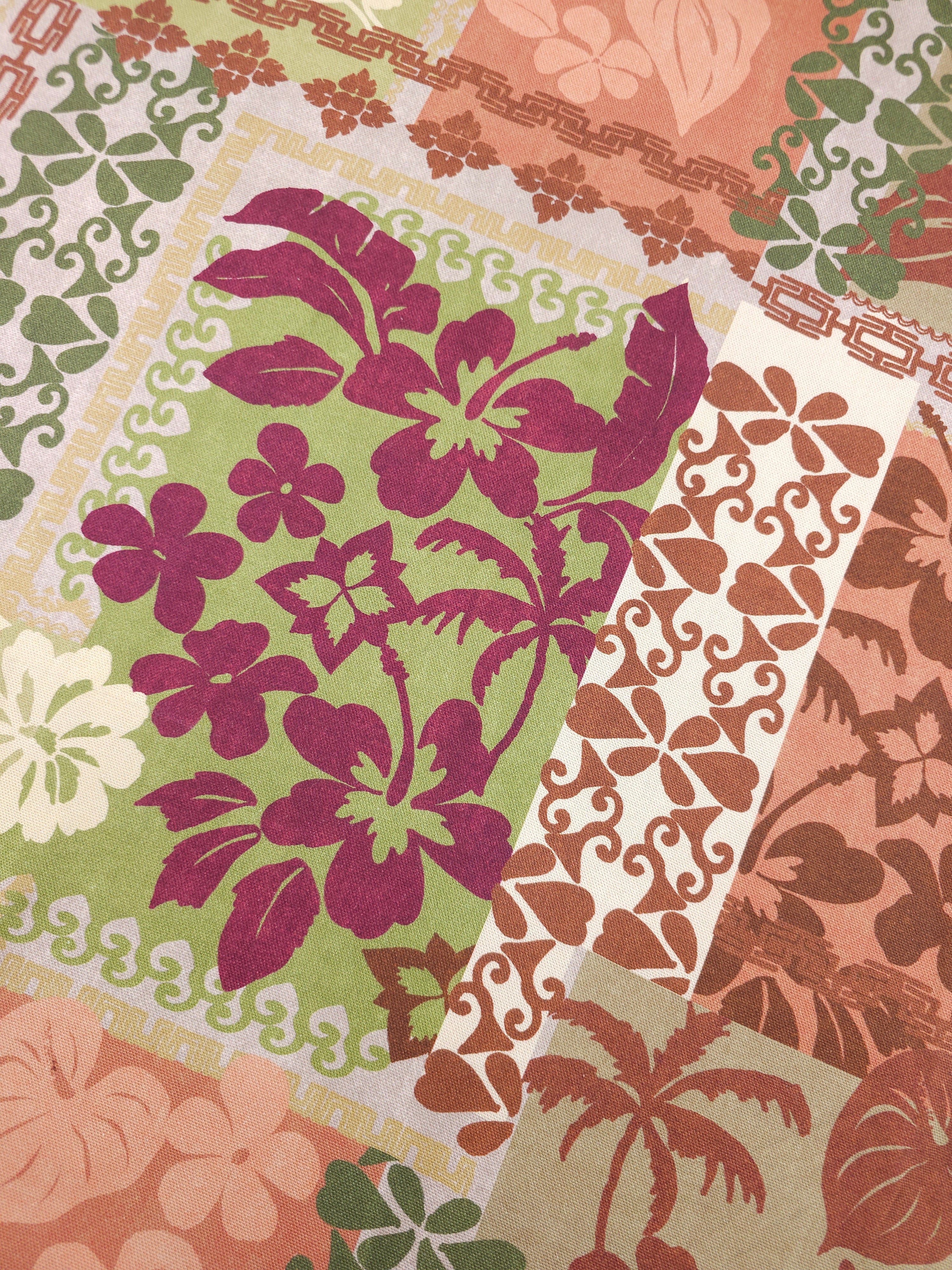 Tropical Plant Patchwork Lightweight Canvas Cotton