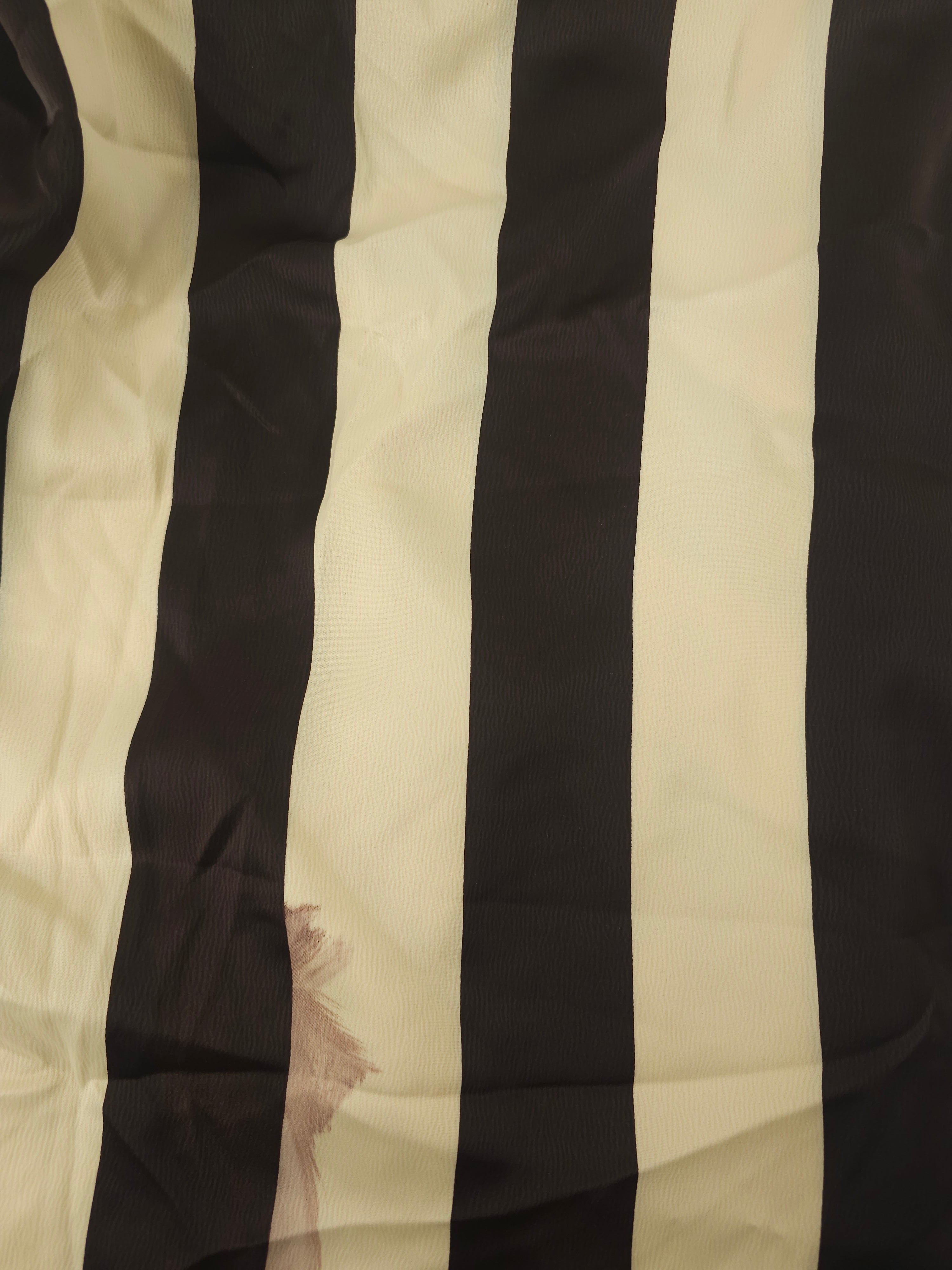 Dark cream wide stripe Viscose sateen- 3.4m piece