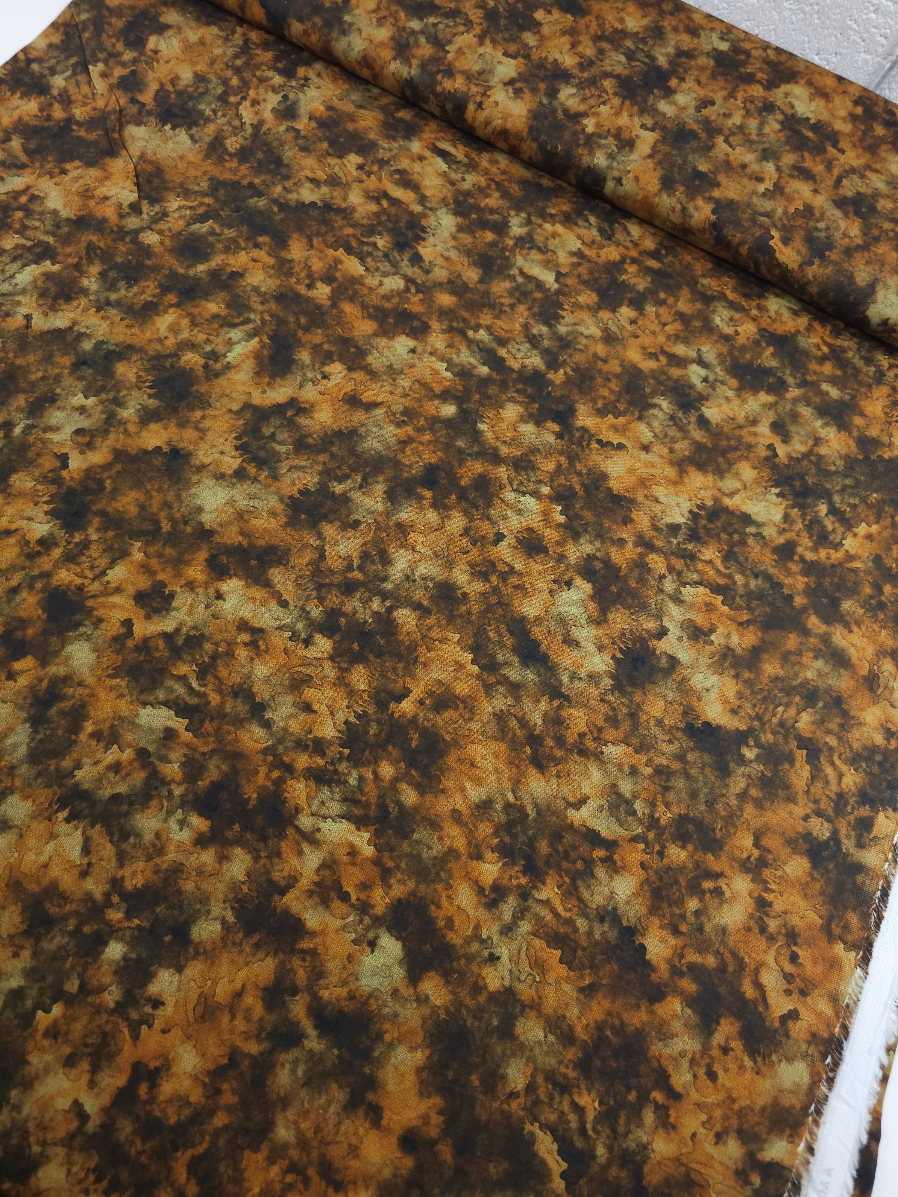 Timber Brown Iris Watercolour Smoke 100% Cotton 106" *EXTRA WIDE*