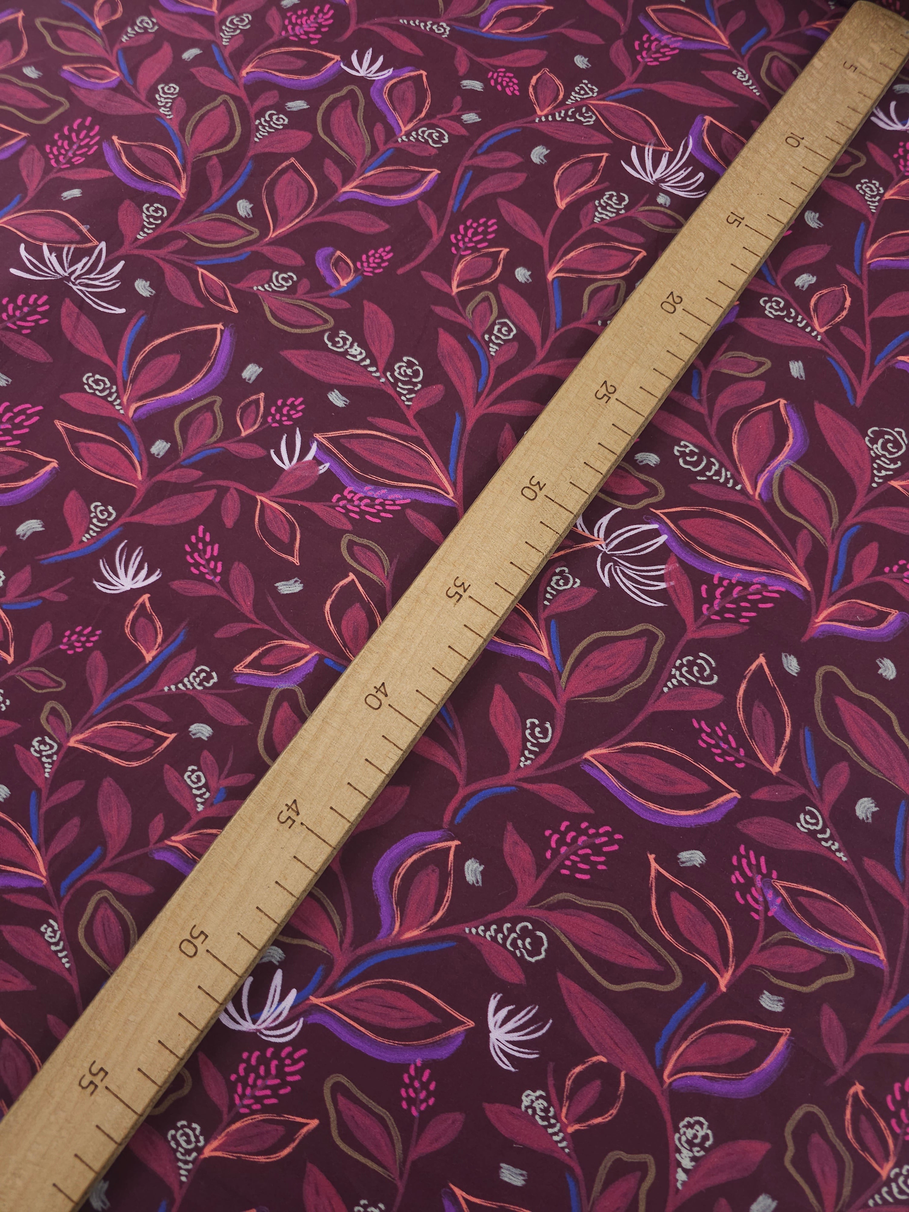 Grape Watercolour Leaf Twine 100% Cotton 60"