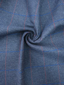  Navy/Red Check Poly Wool
