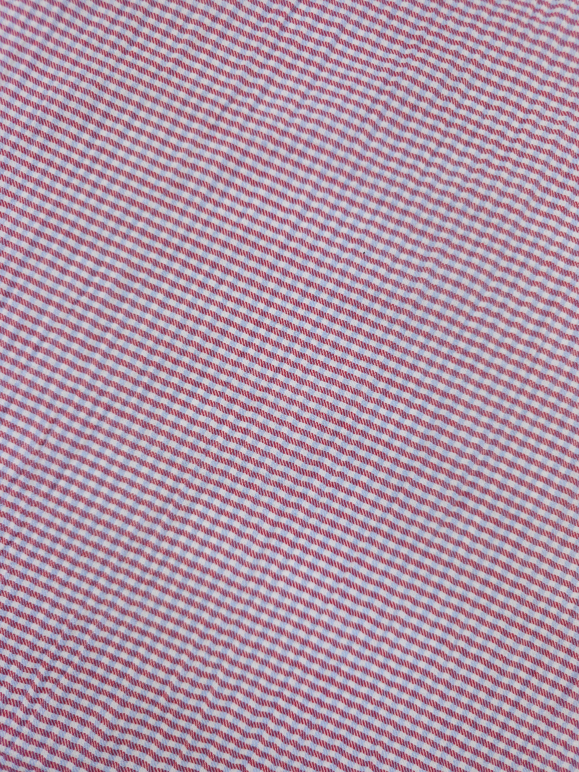 Red/Blue Ultra Mini Gingham Crinkle Cotton Poly