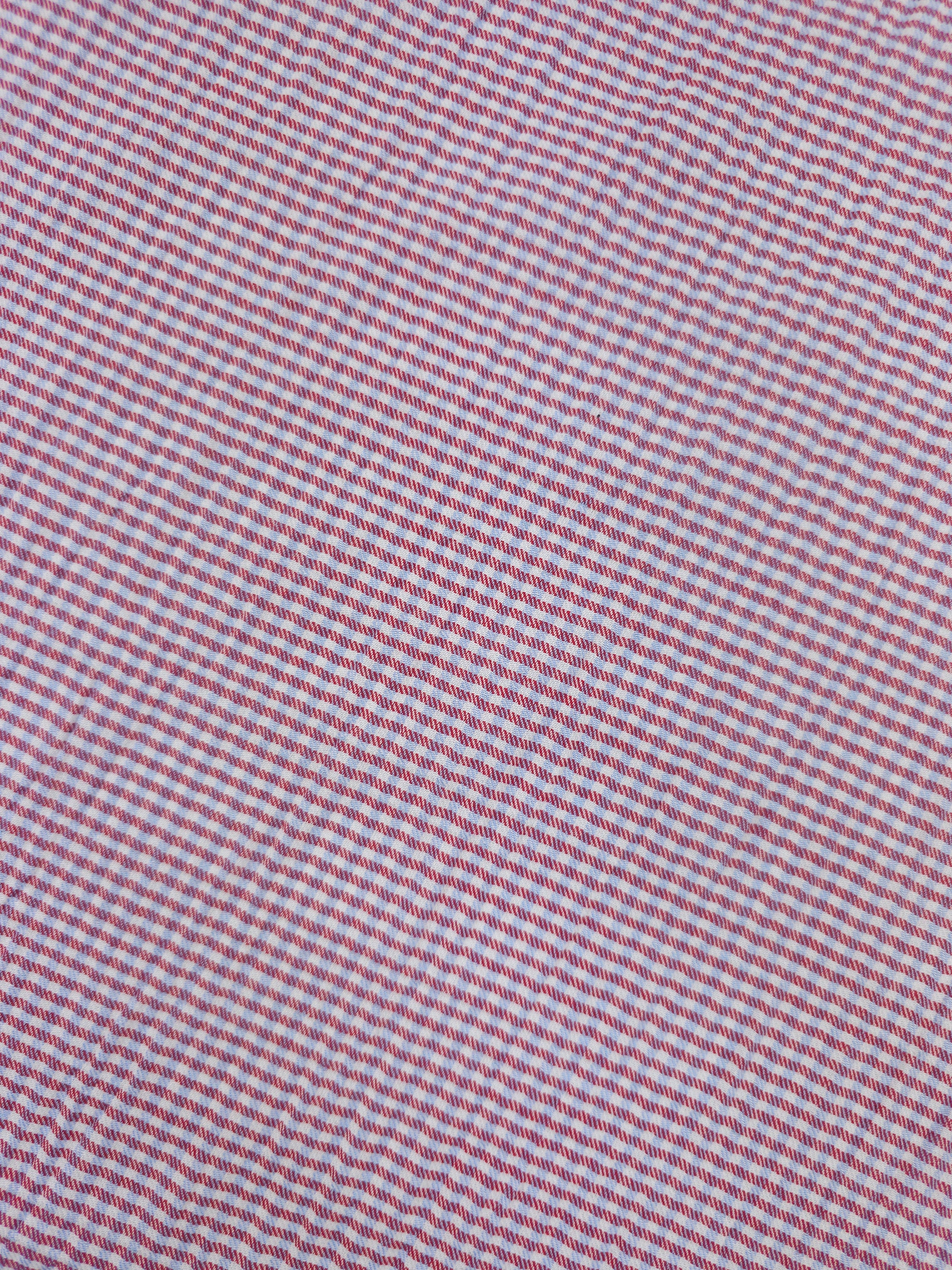 Red/Blue Ultra Mini Gingham Crinkle Cotton Poly