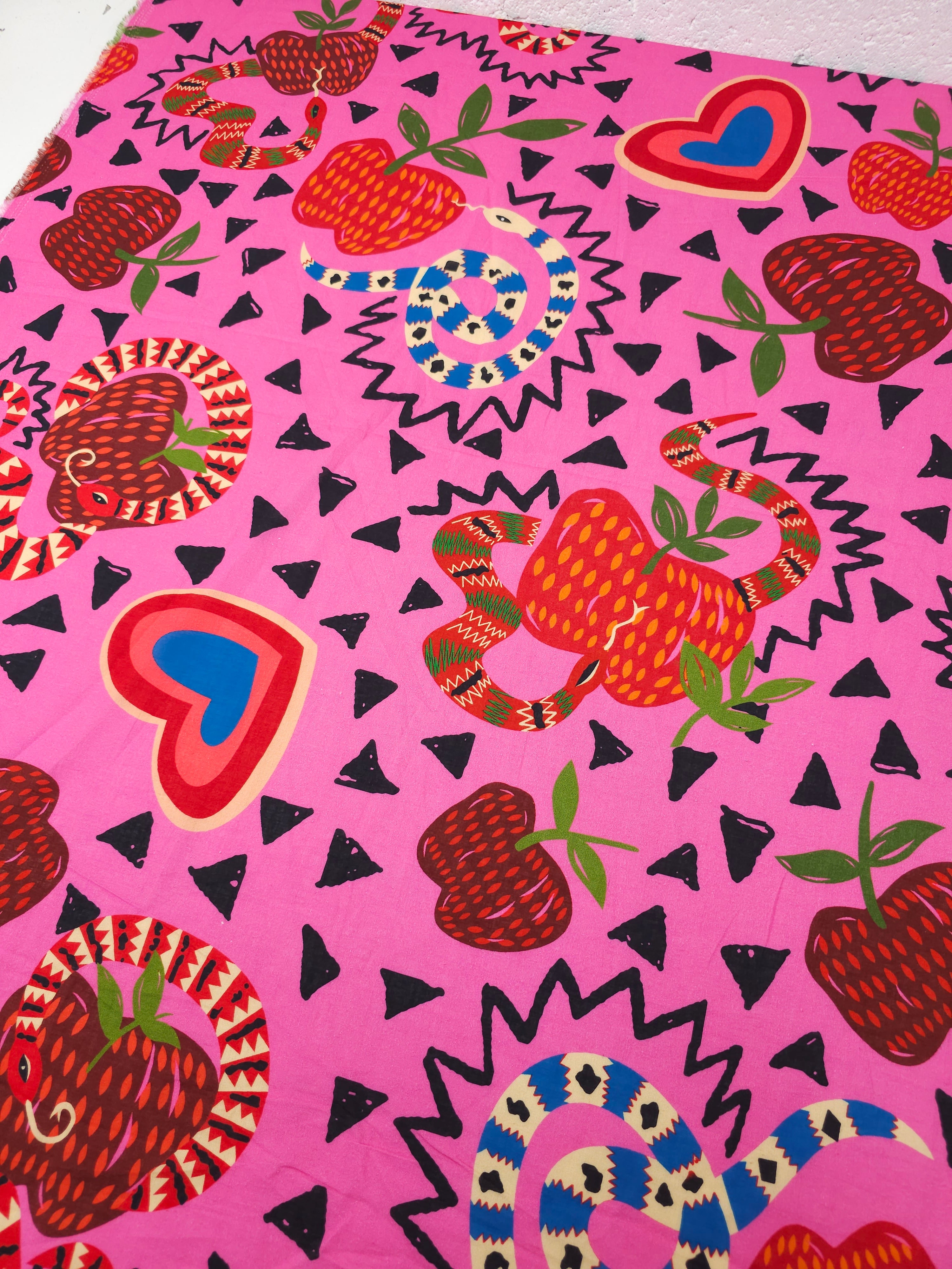 Fuchsia Pink Snake Fruit Viscose - Farm Rio