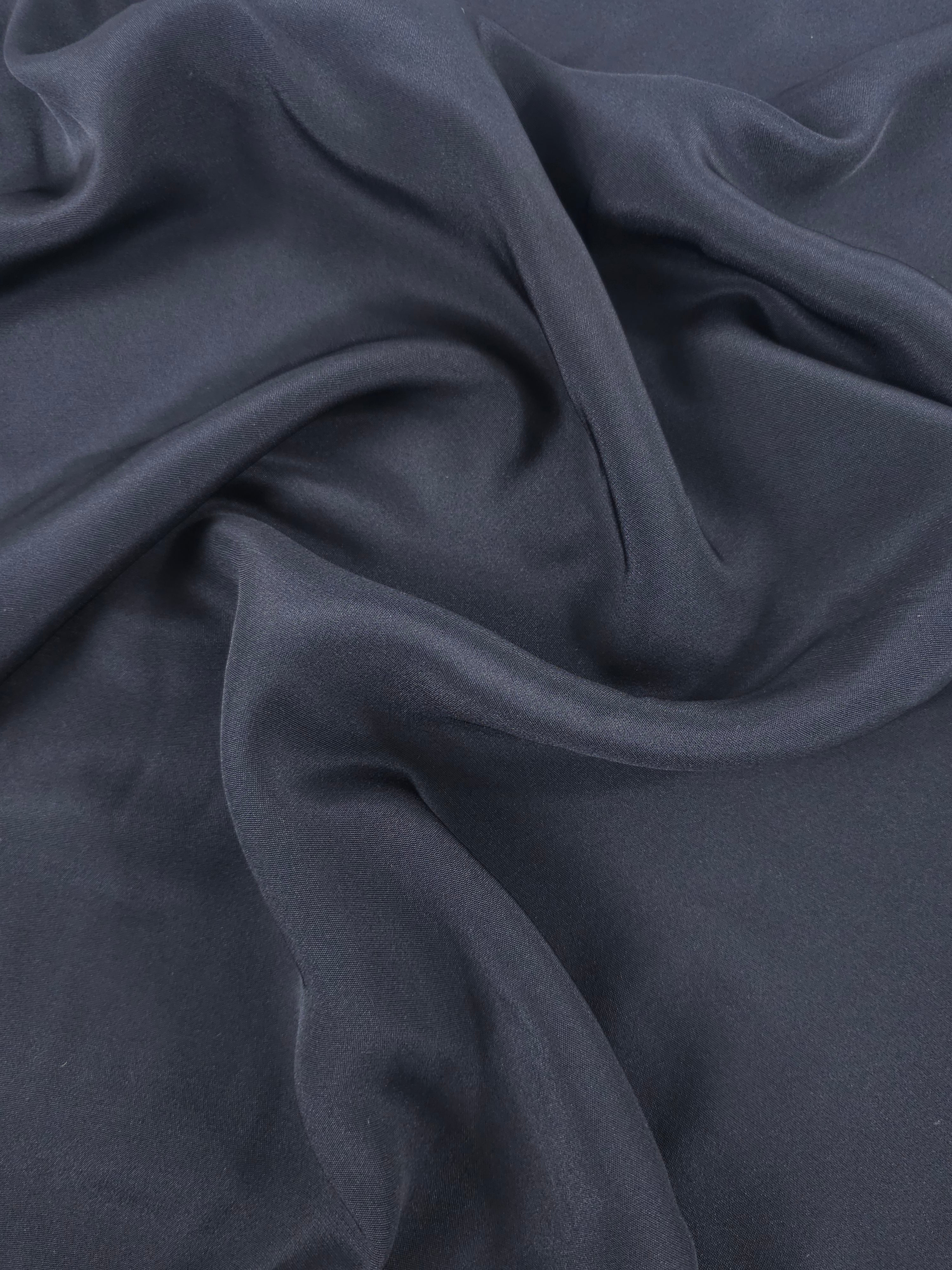 Black Poly Crepe - 1.40m Piece