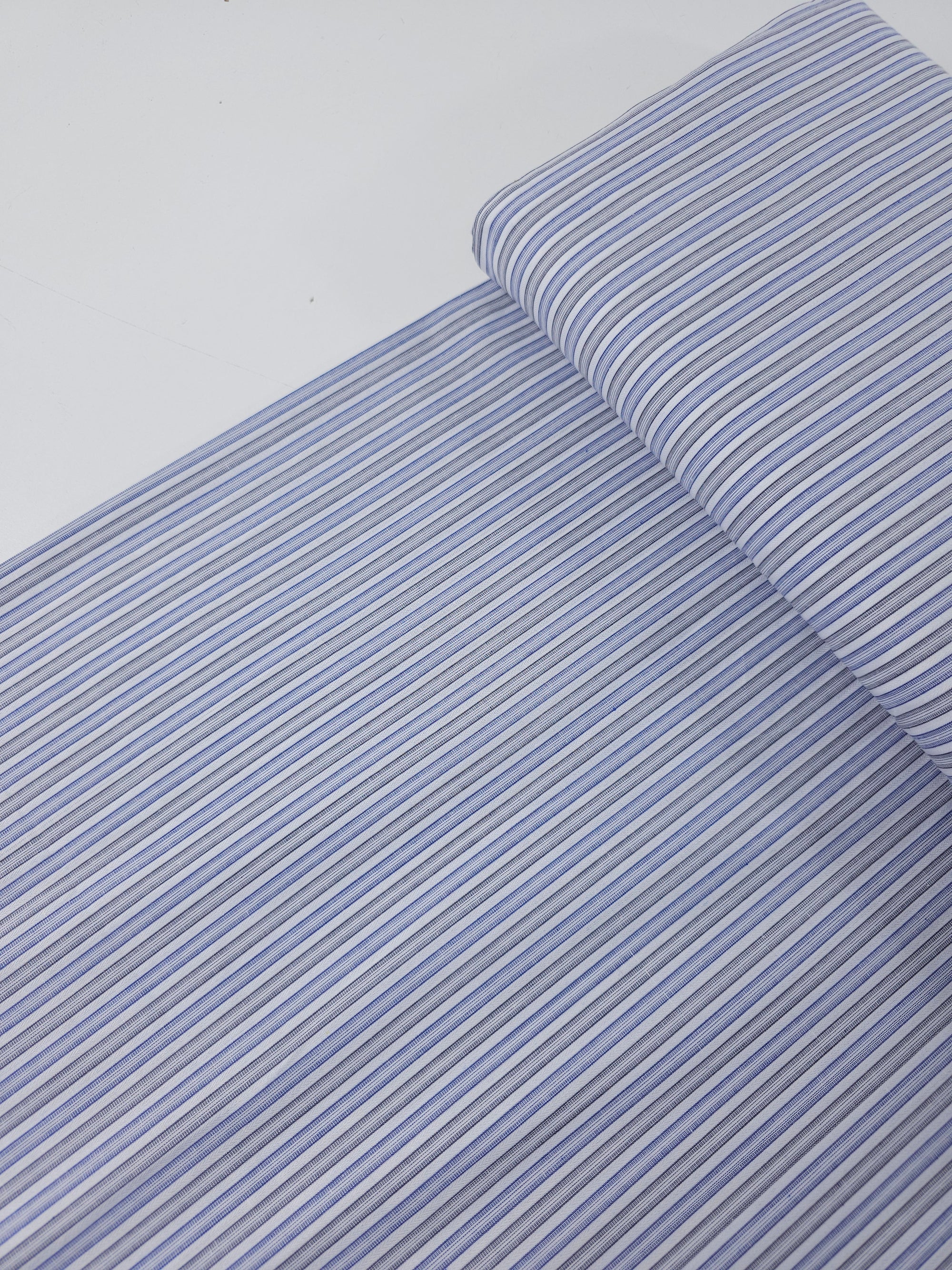Ink Blue/Grey Stripe 100% Cotton