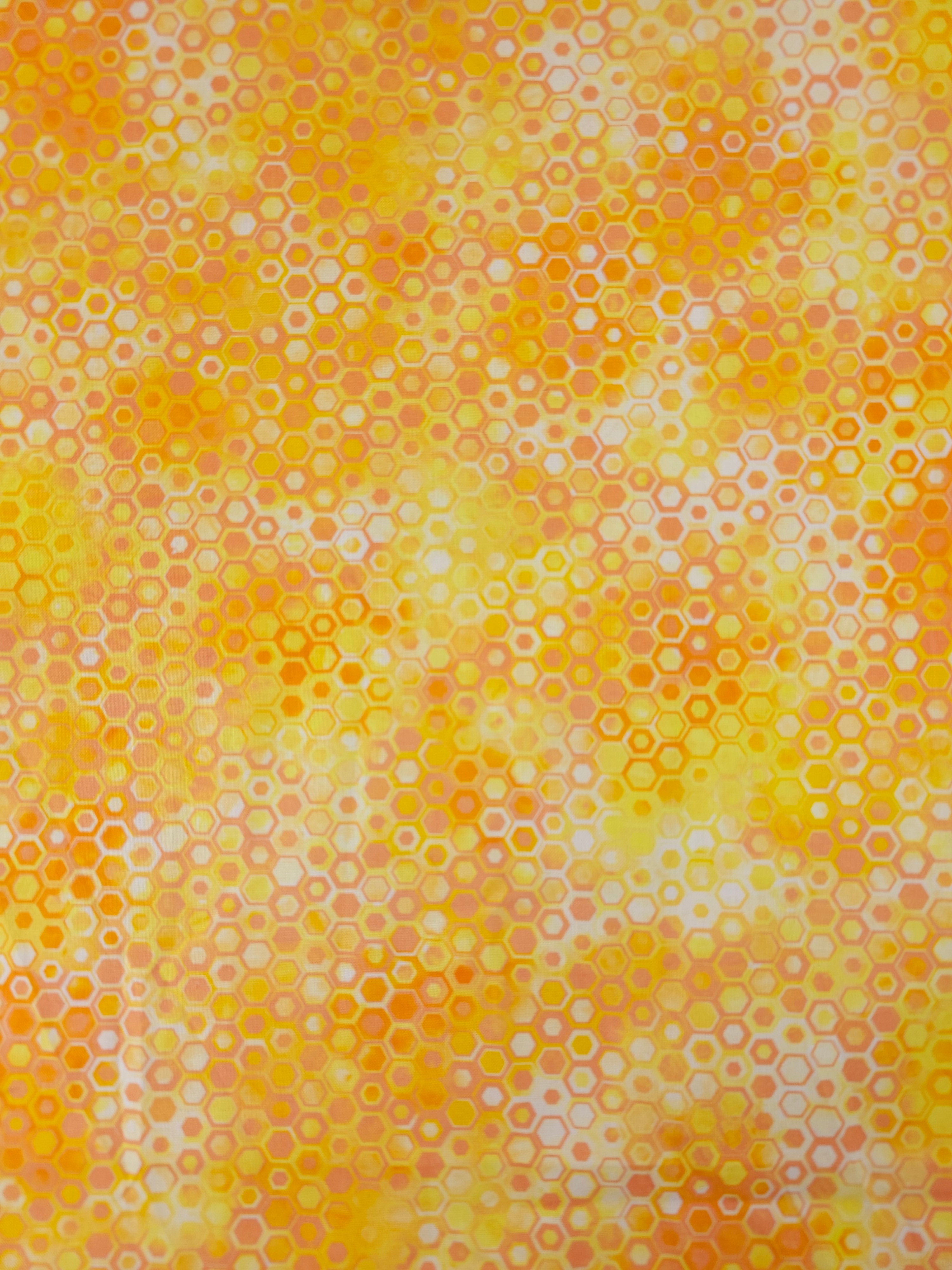 Sunny Orange Hexagon Phantasma 100% Cotton - Robert Kaufman