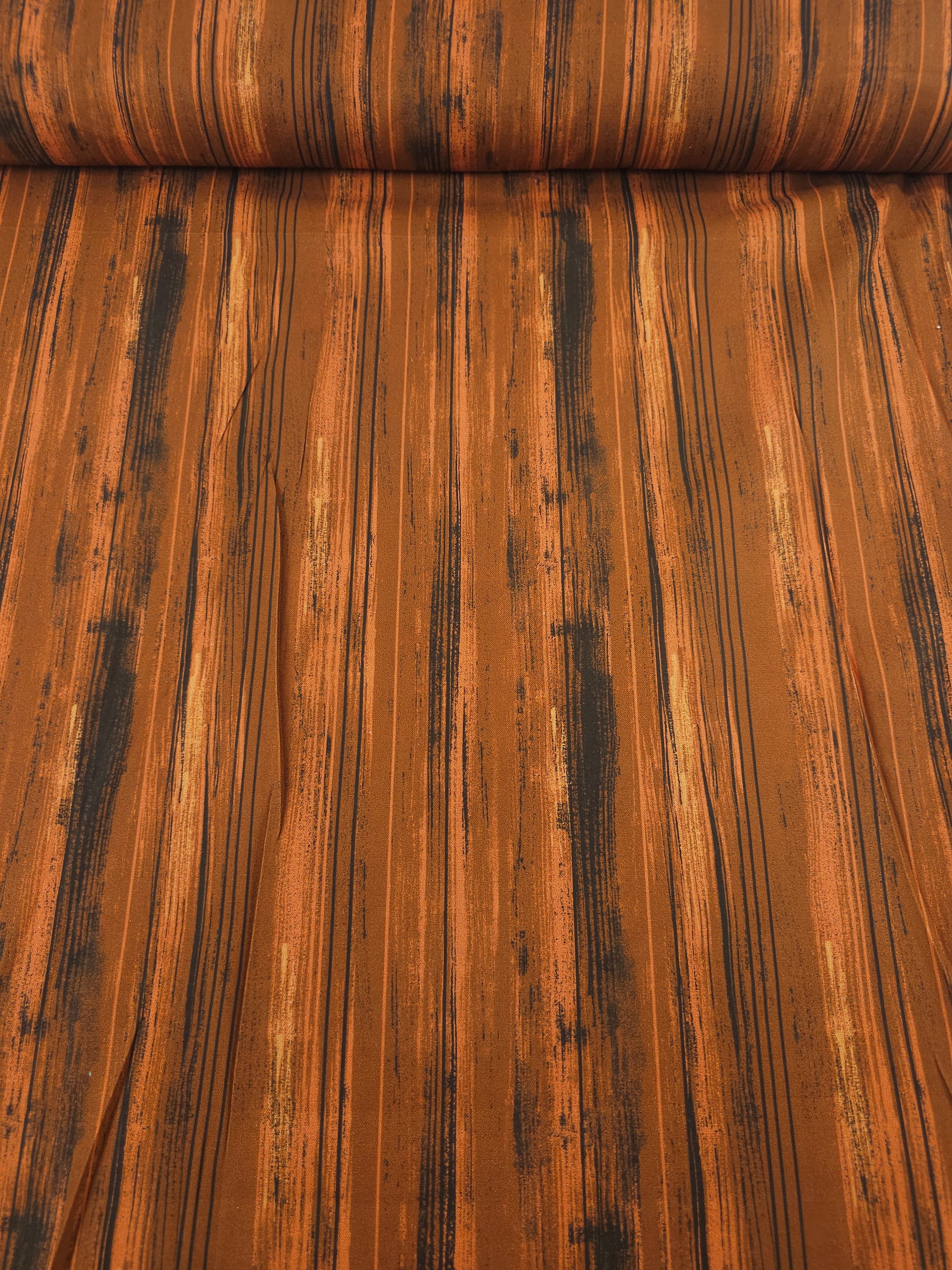Rustic Brown Slab Stripe Streamer 100% Cotton