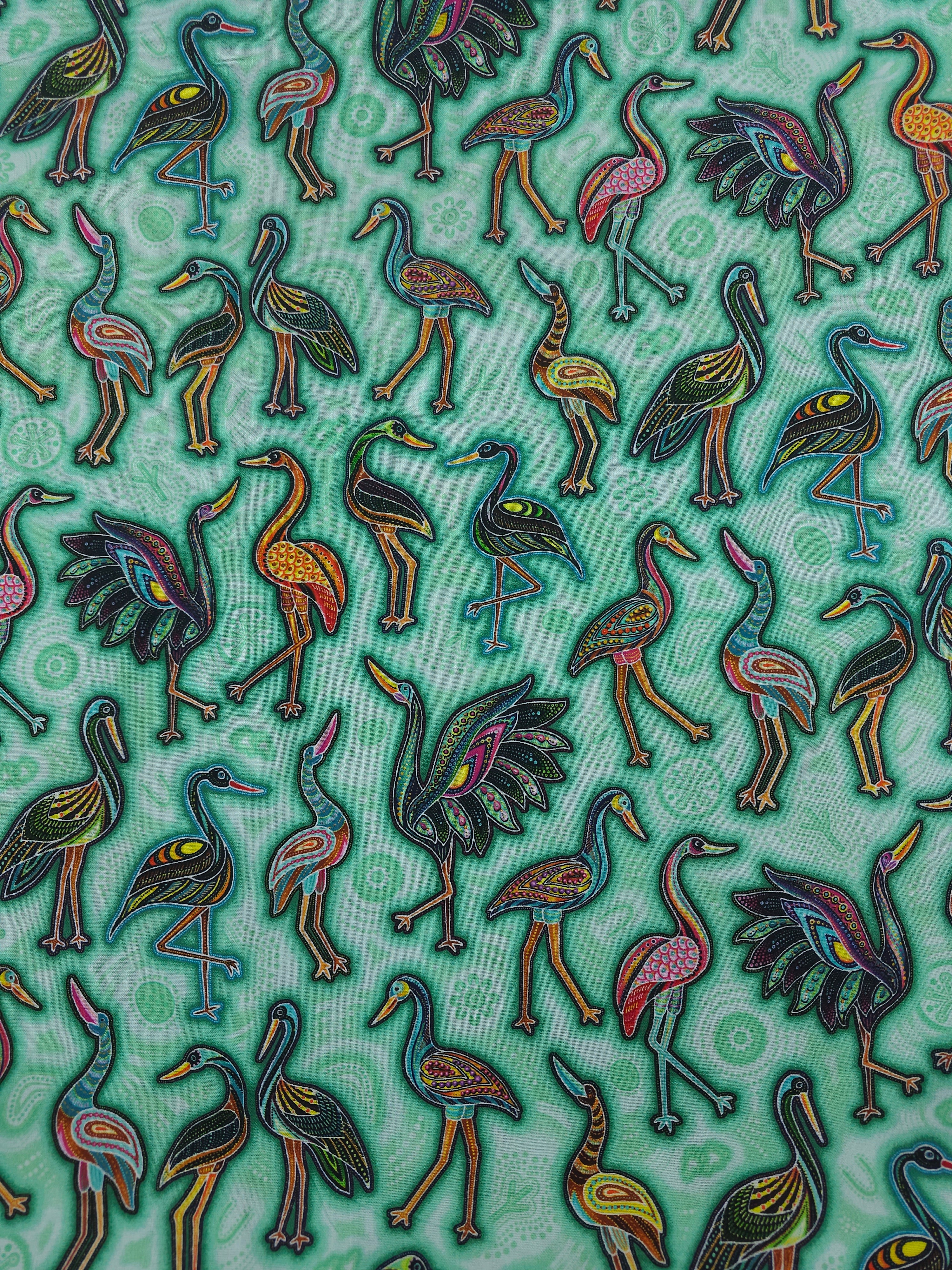 Funky bird Cotton- 1.4m piece