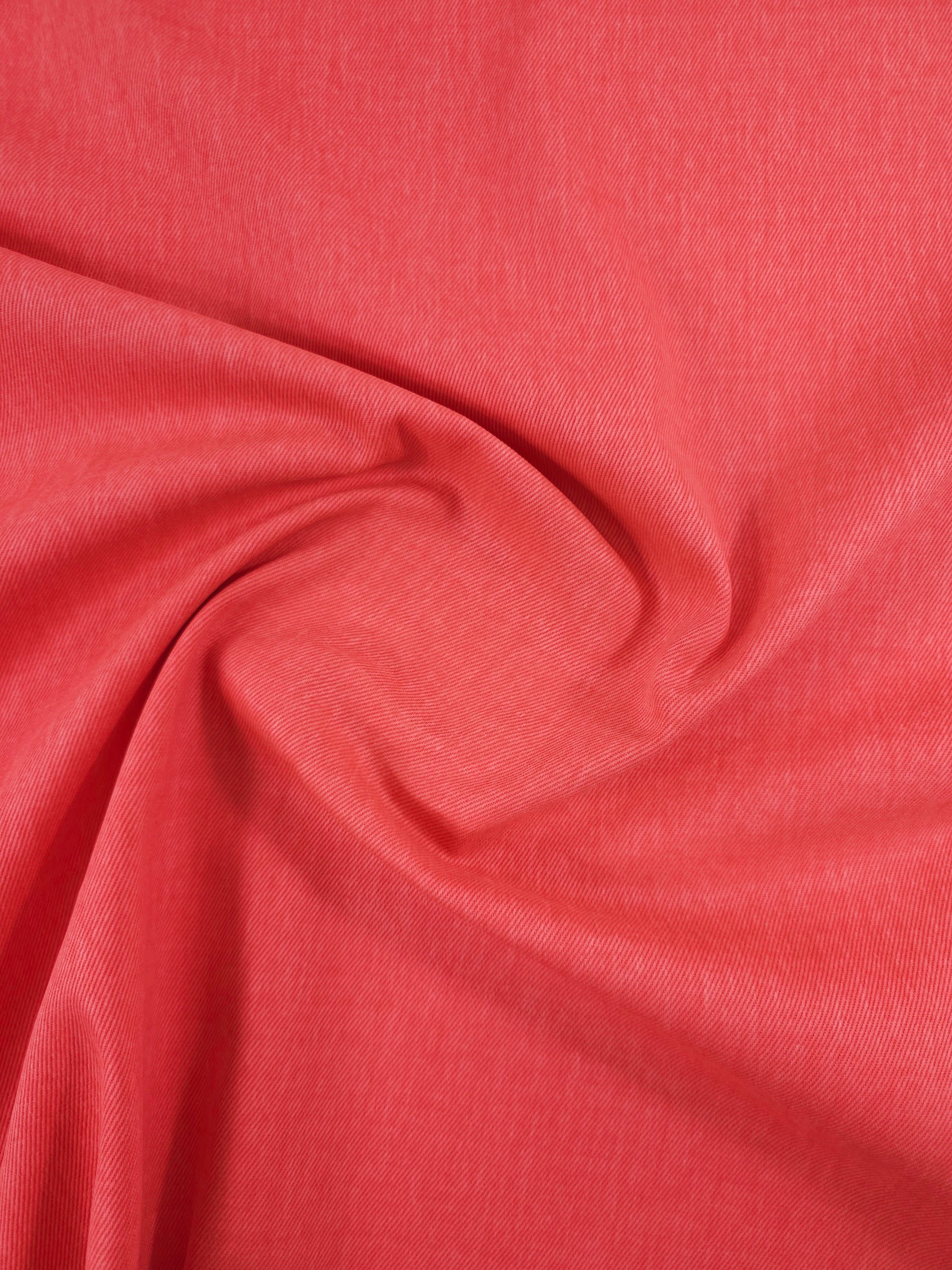 Coral Washed Twill Denim
