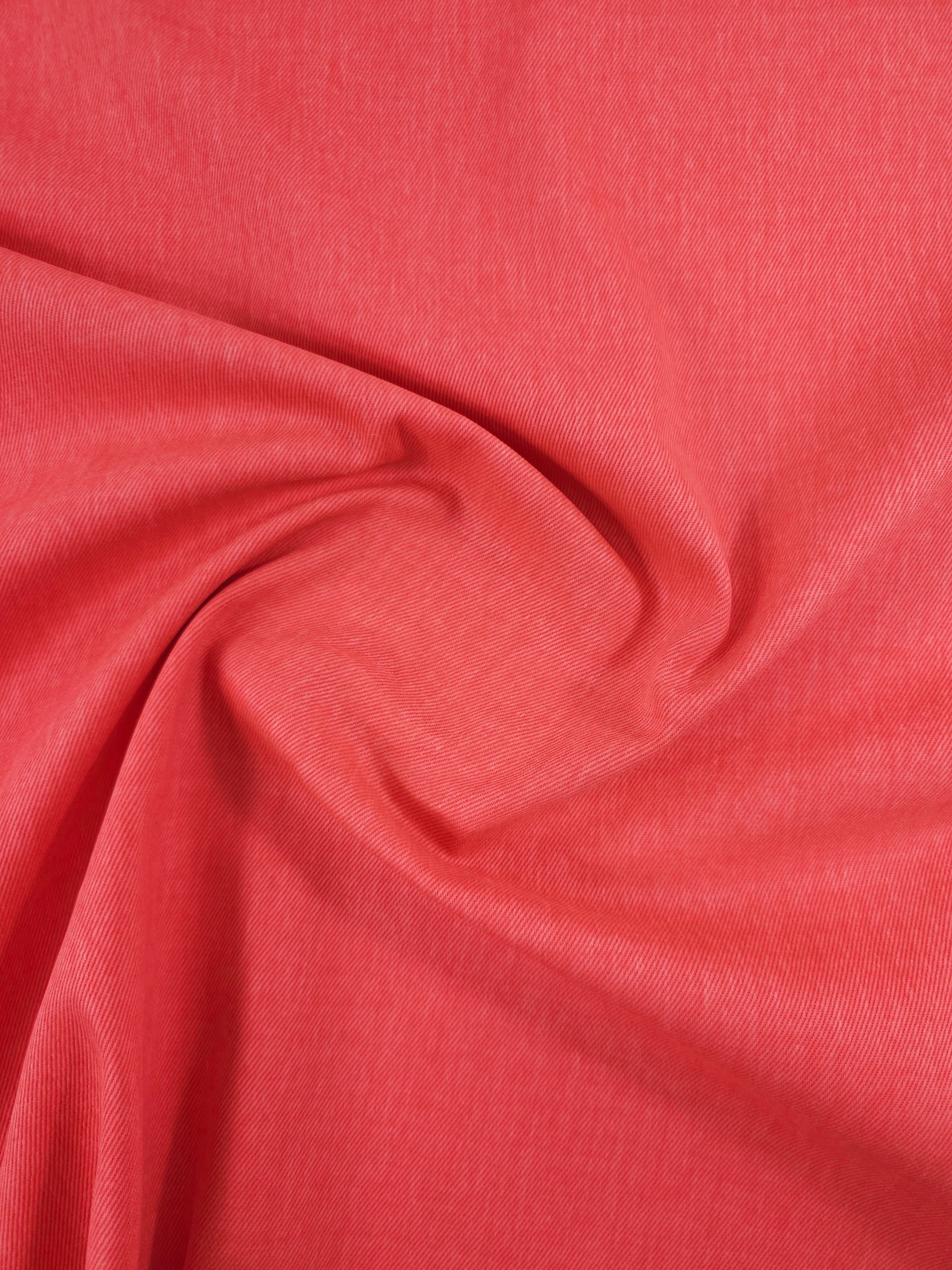 Coral Washed Twill Denim