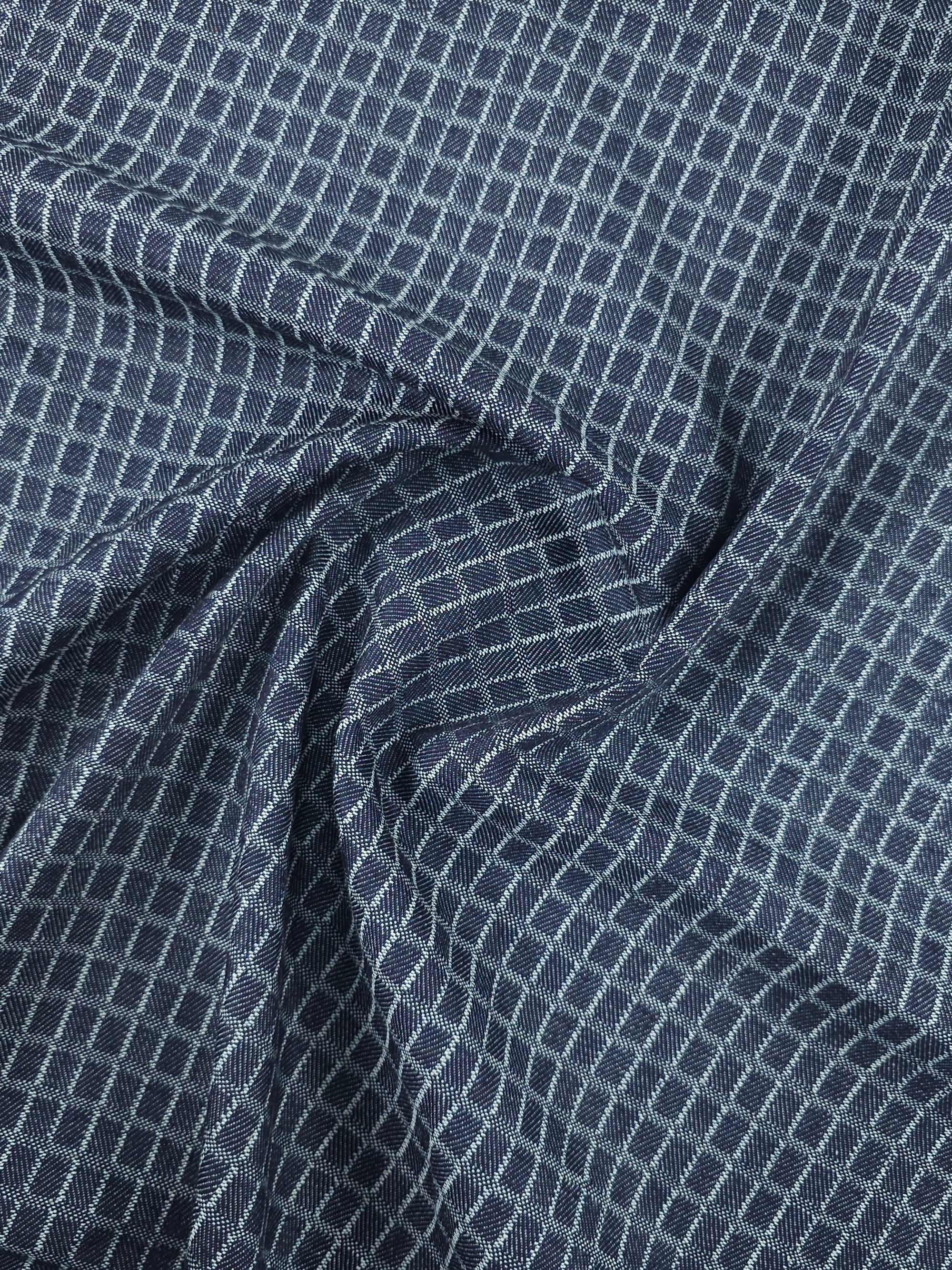 Navy/White Grid Denim