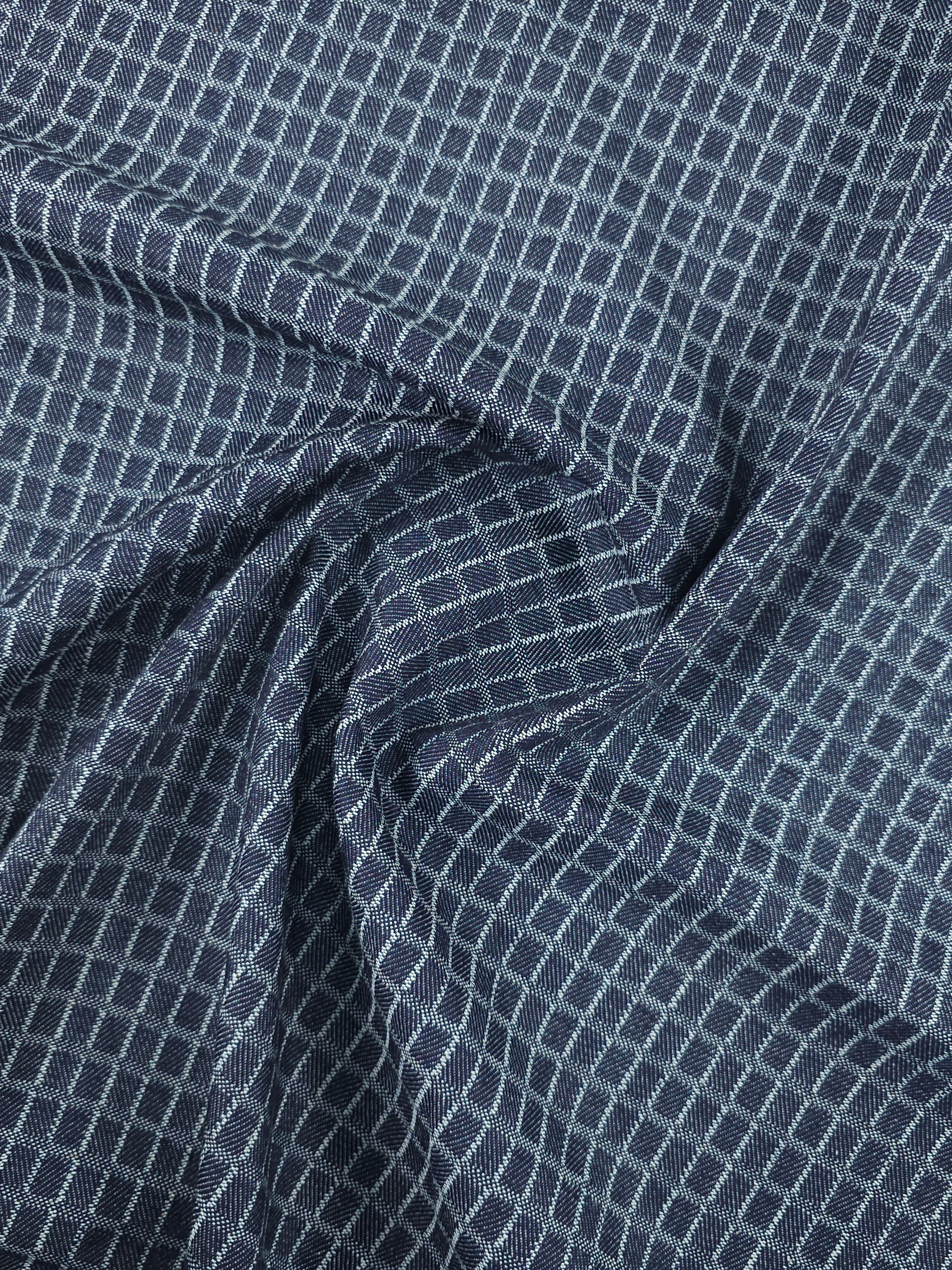 Navy/White Grid Denim
