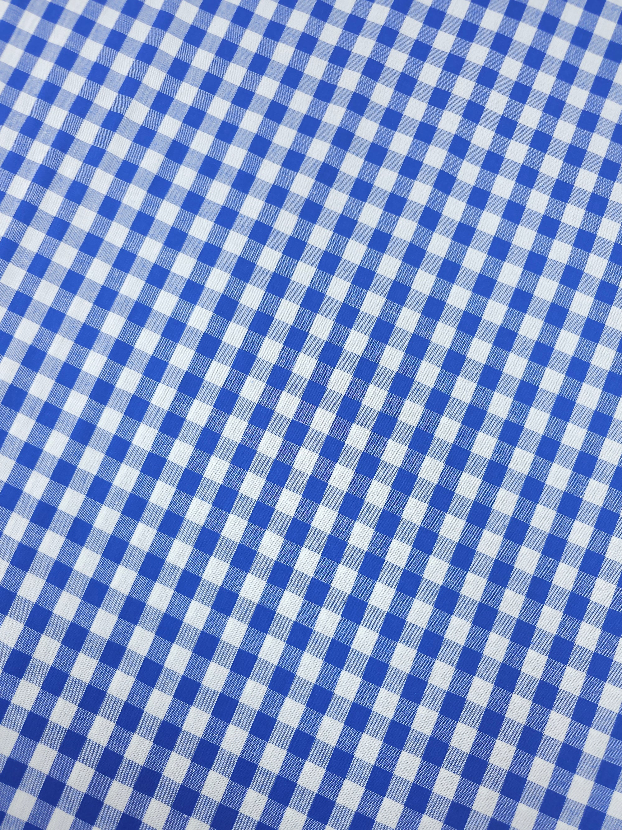 Cobalt Blue Gingham 100% Cotton 55"