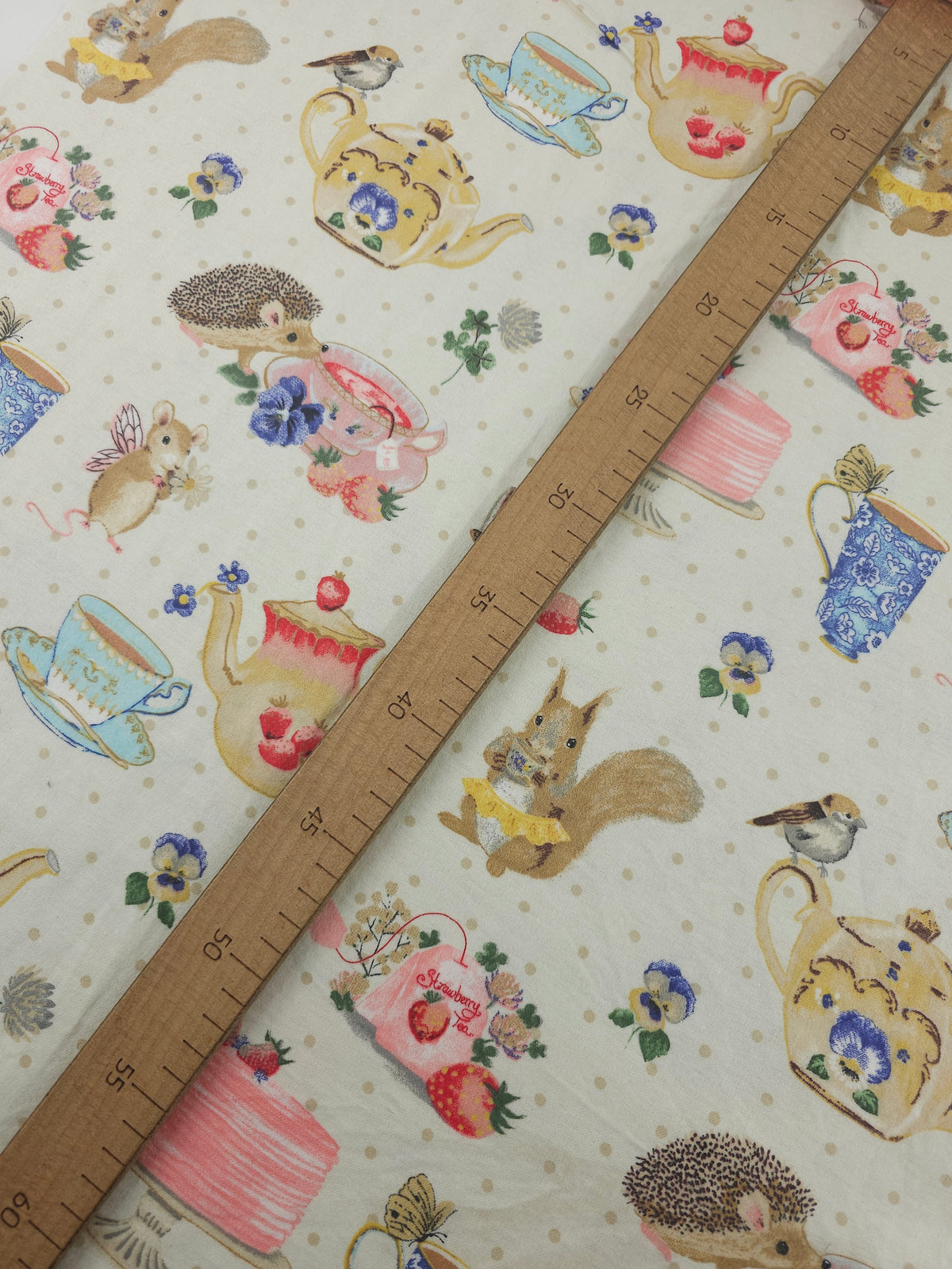 Hedgehog Mouse Tea Party Lightweight Flannel Cotton