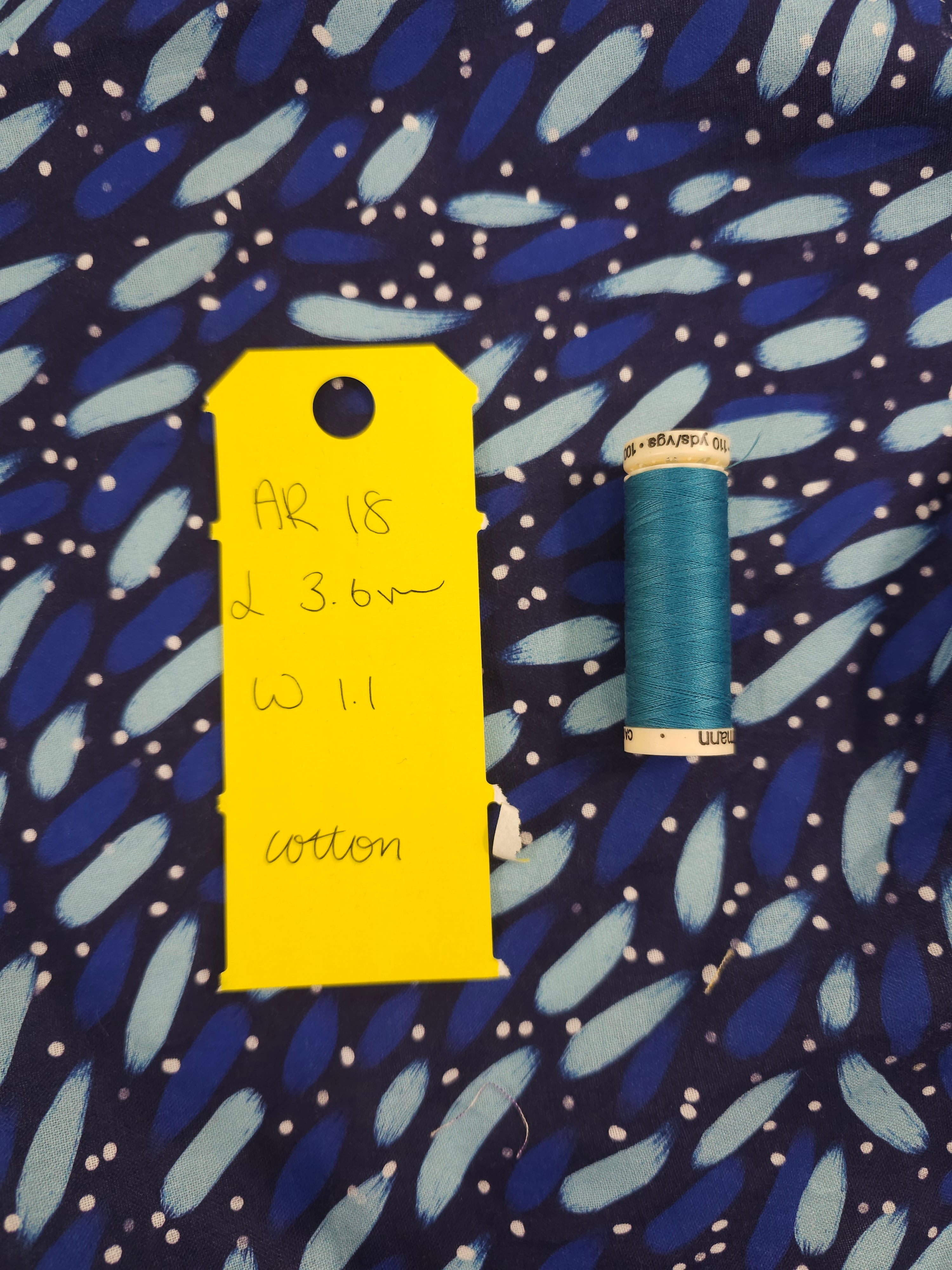 Midnight blue swash Cotton- 3.6m piece