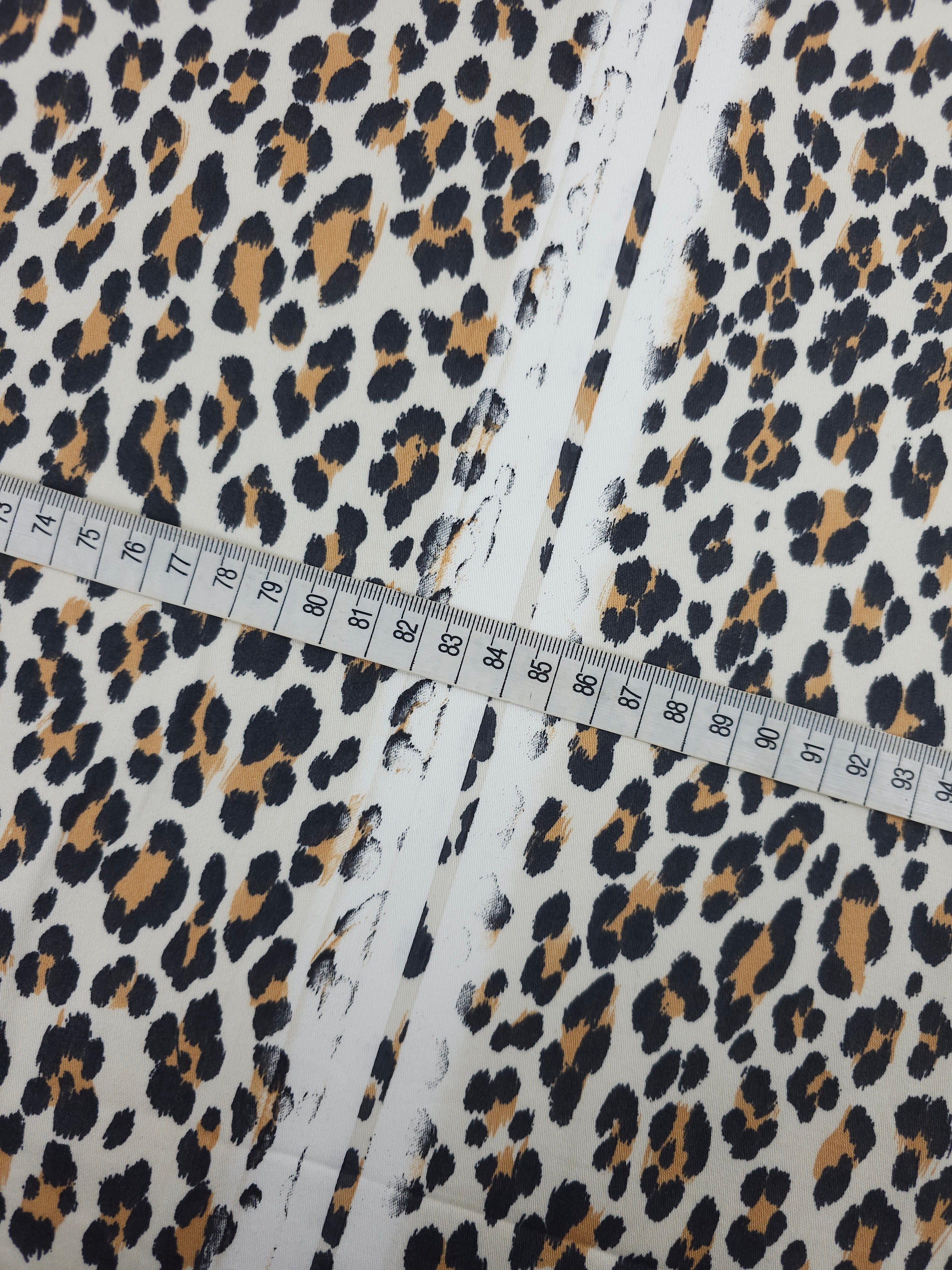 Cream Leopard Lightweight Matte Cotton Sateen *DEFECT*