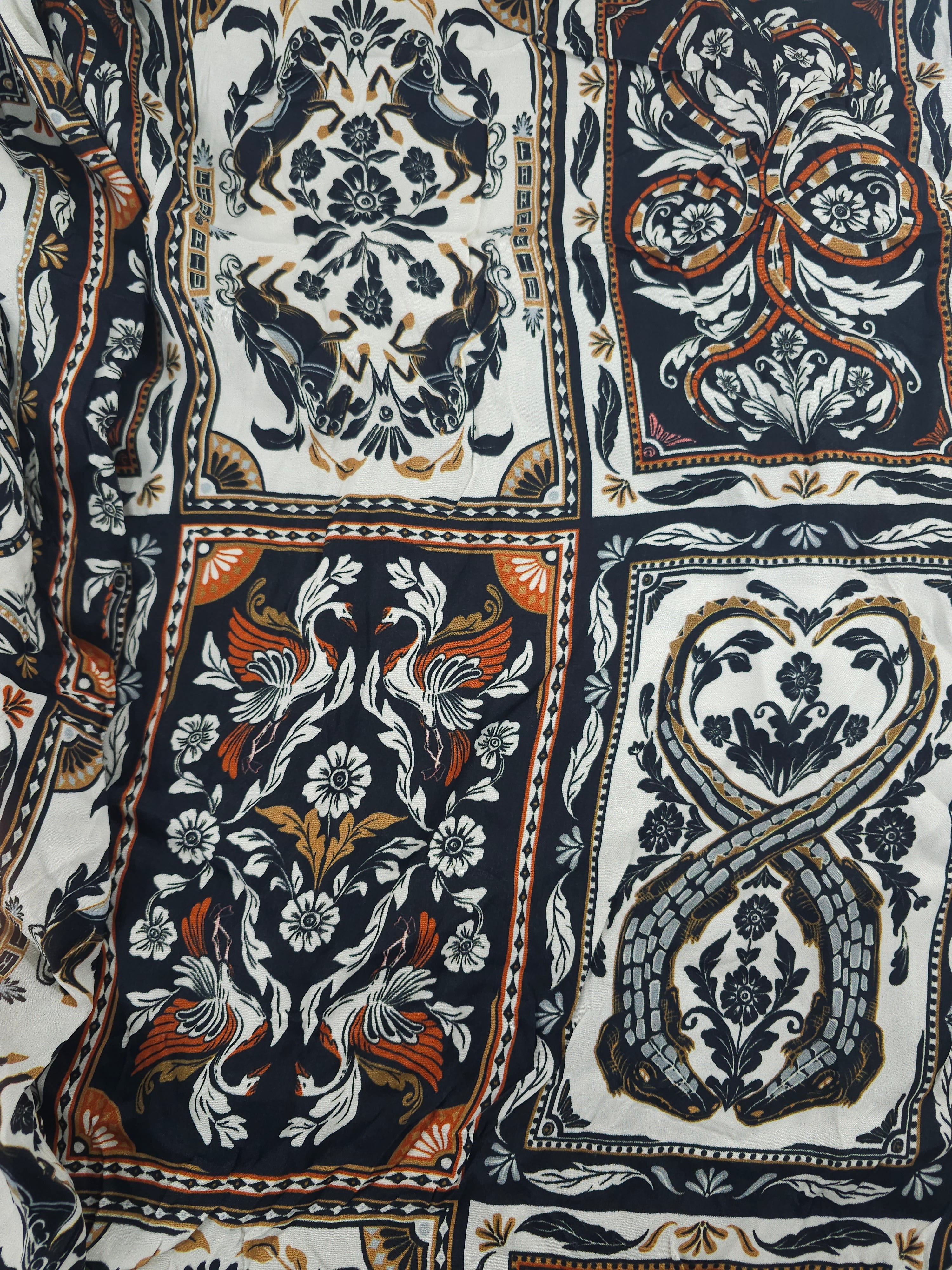 Rectangular repeated patterned Viscose sateen- 3.6m piece