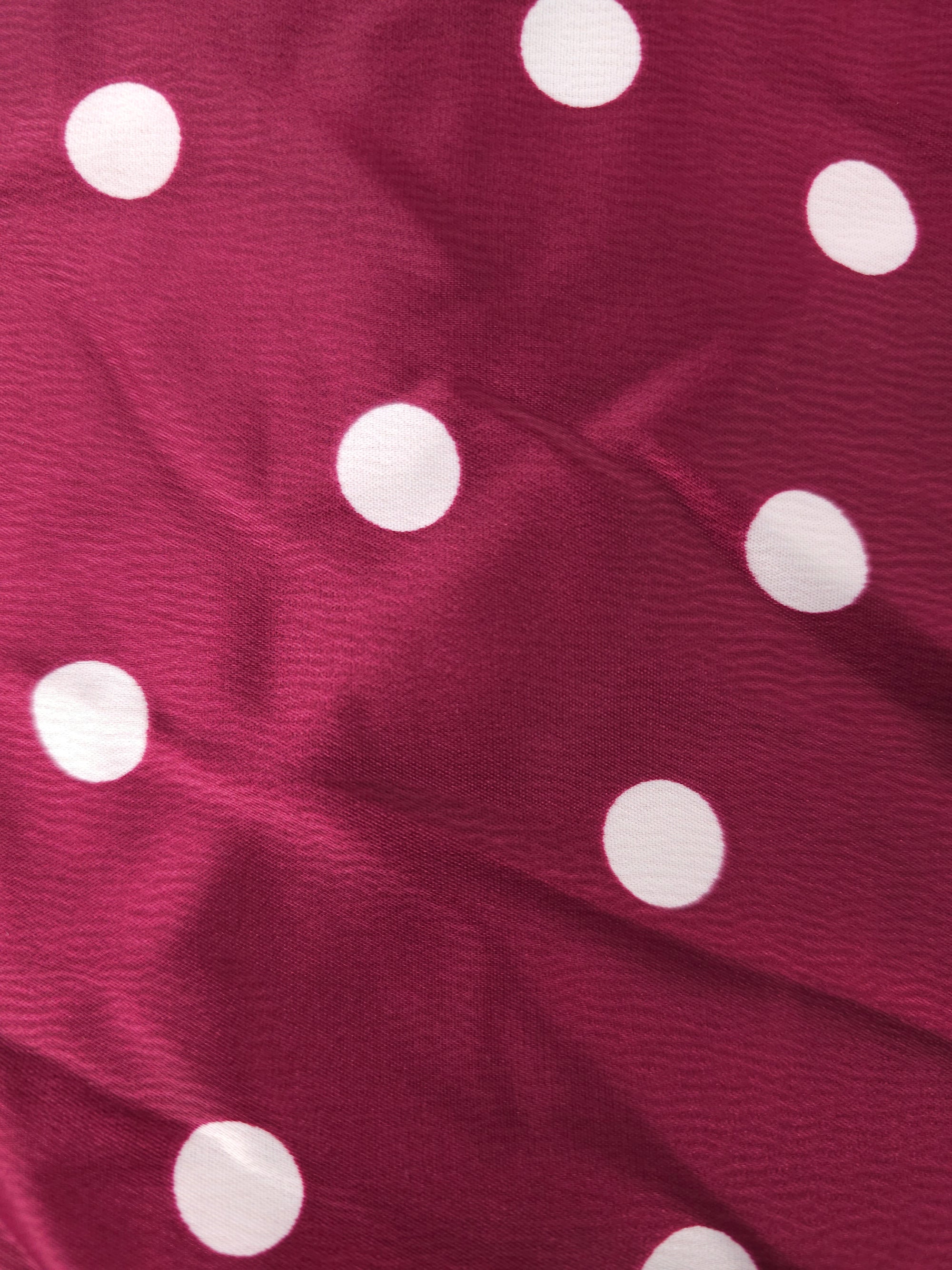 Crimson polka Viscose sateen- 3m piece
