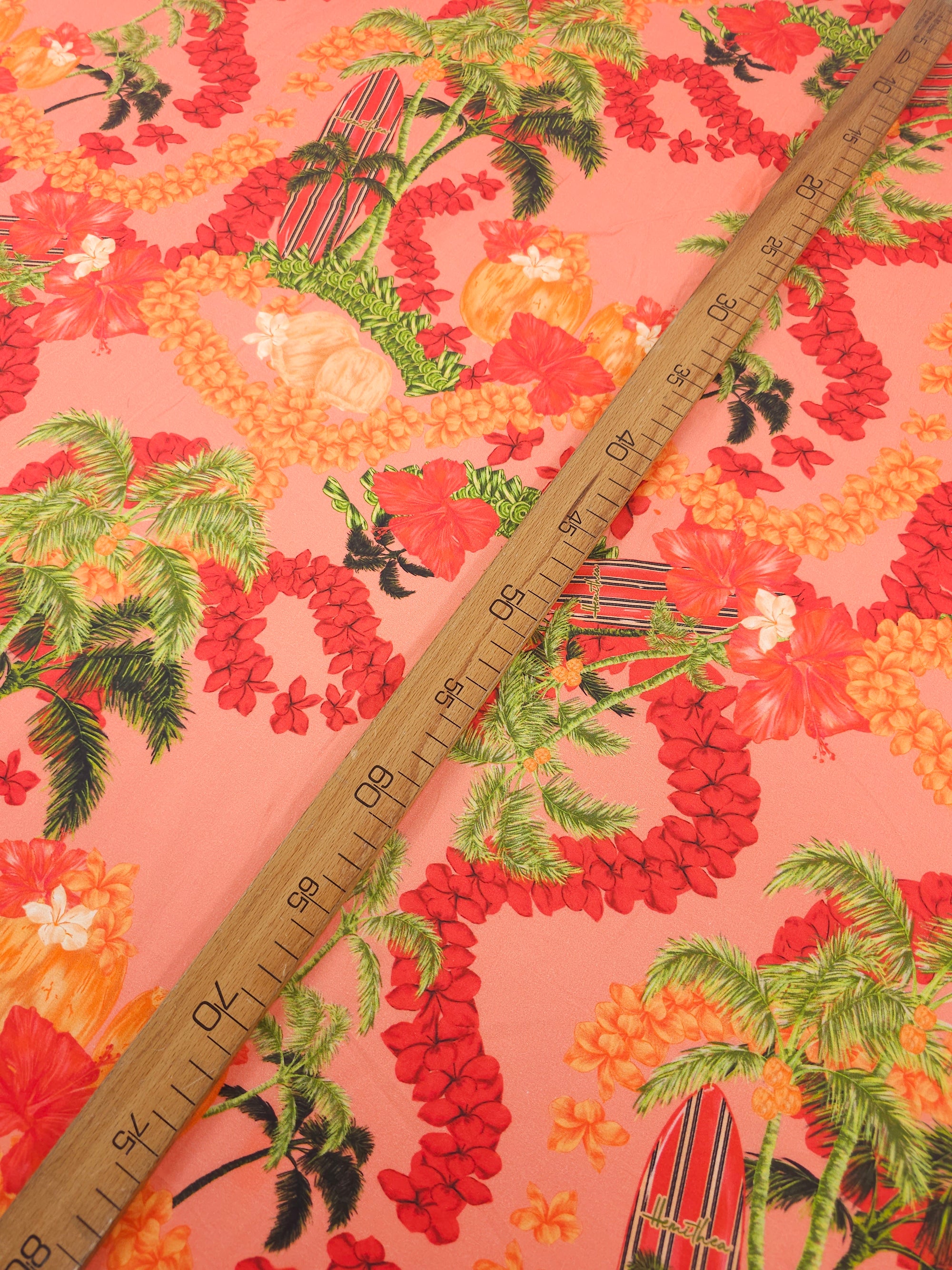 Coral Hawaiin Surf Lightweight Cotton
