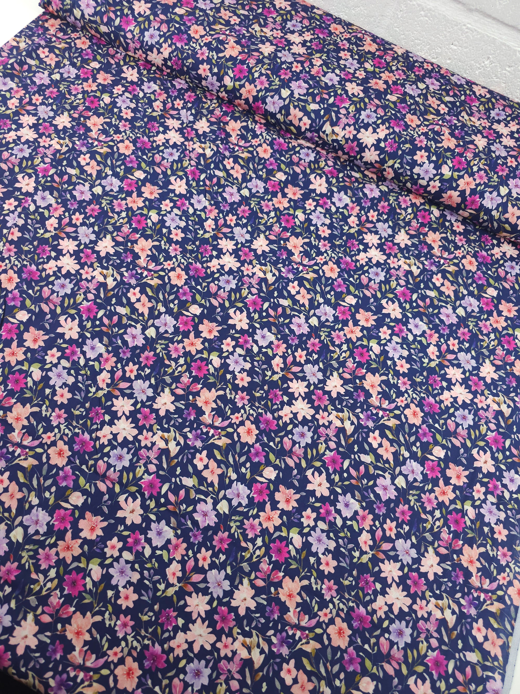 Midnight Floral Bloom Lightweight Cotton 60"