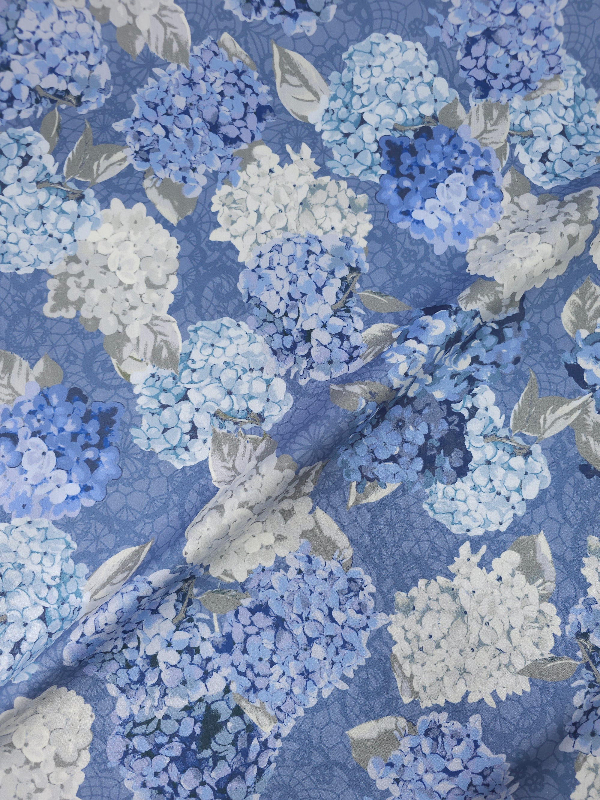 Powder Blue Hydrangea Cotton Sateen