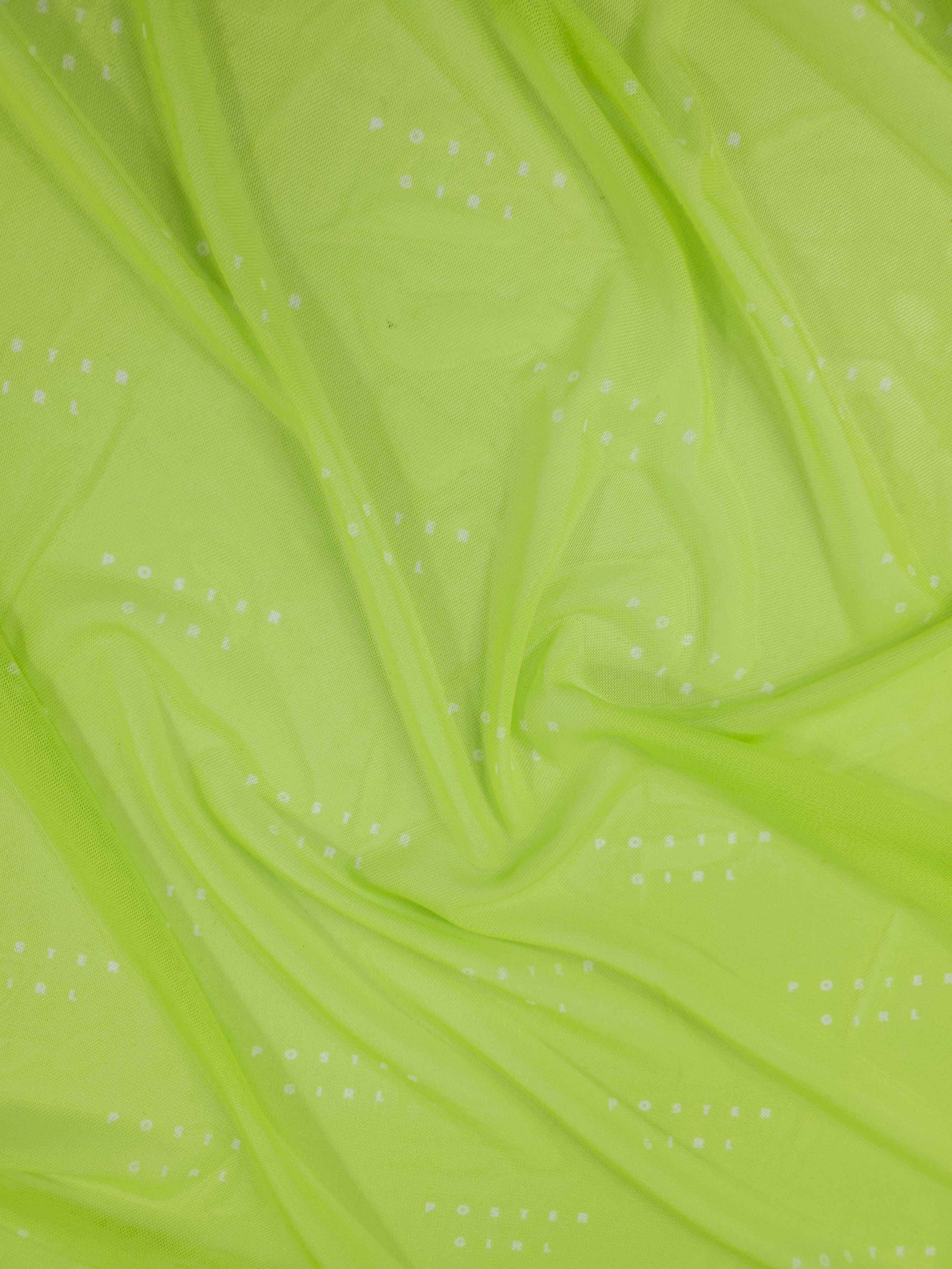 Lime Green/White Statement Mesh *POSTER GIRL*