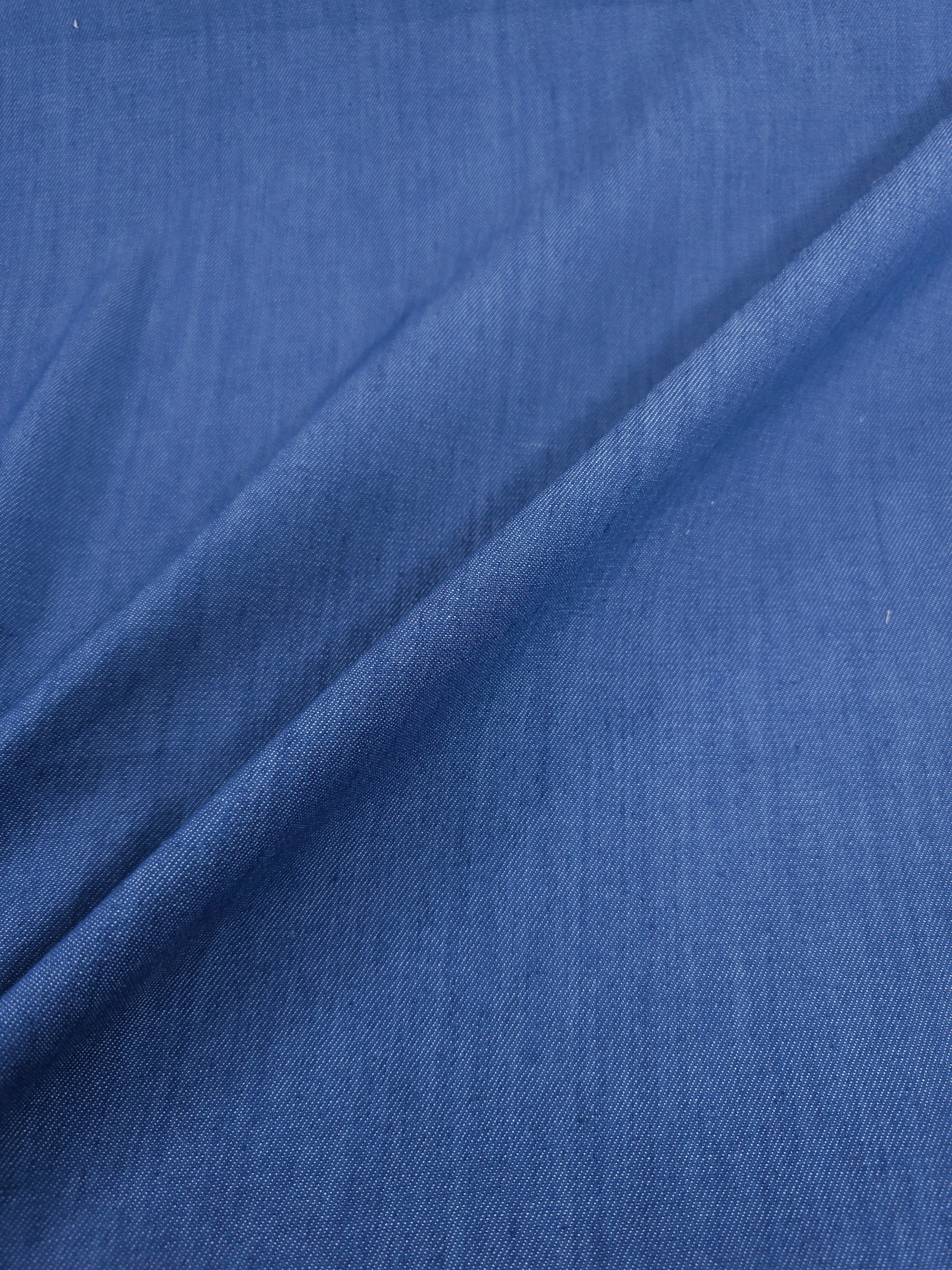 Deep Cornflower Blue Chambray