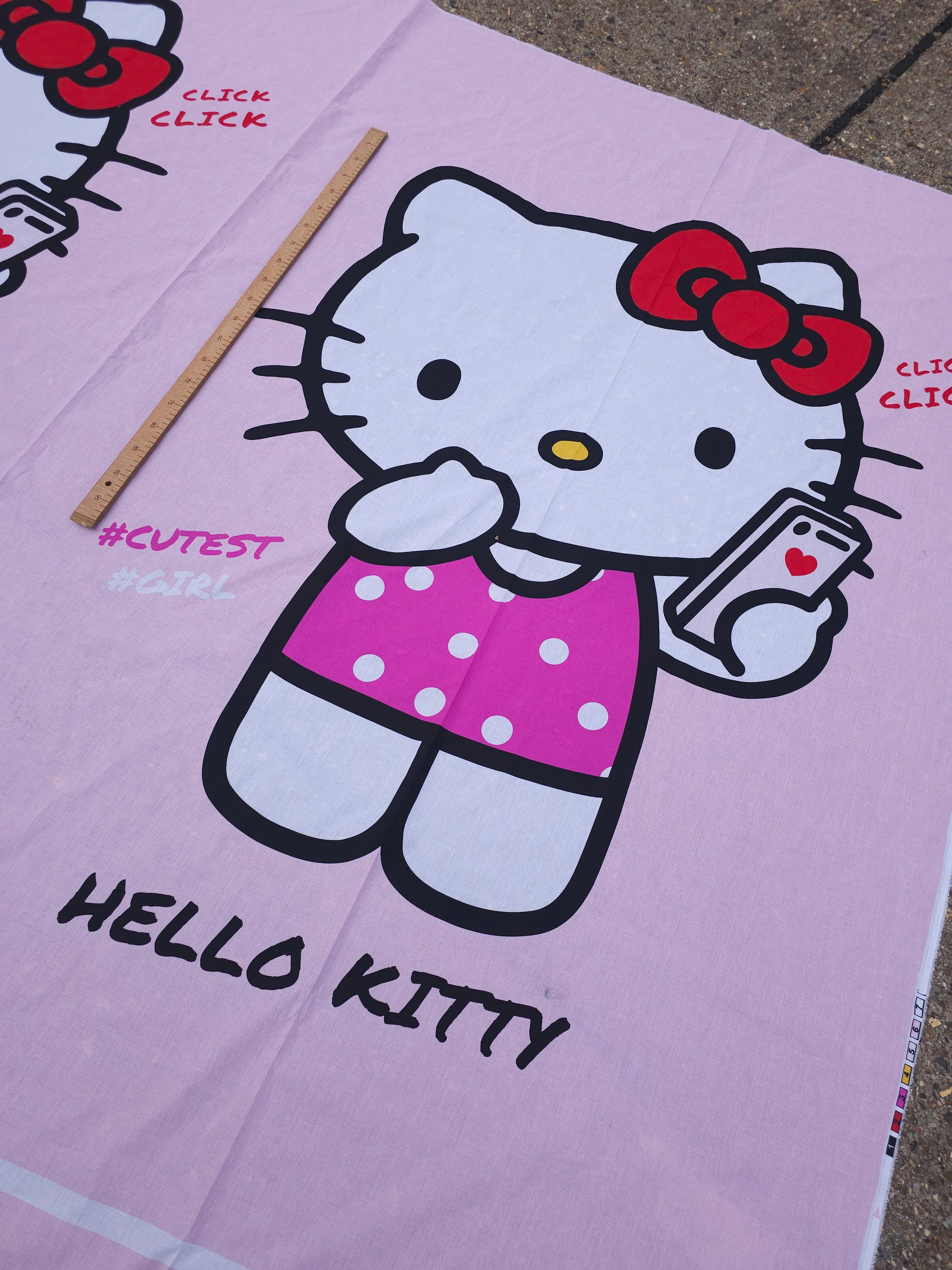 Hello Kitty Cutest Duo 100% Cotton - 2.15m Panel *EXTRA WIDE*