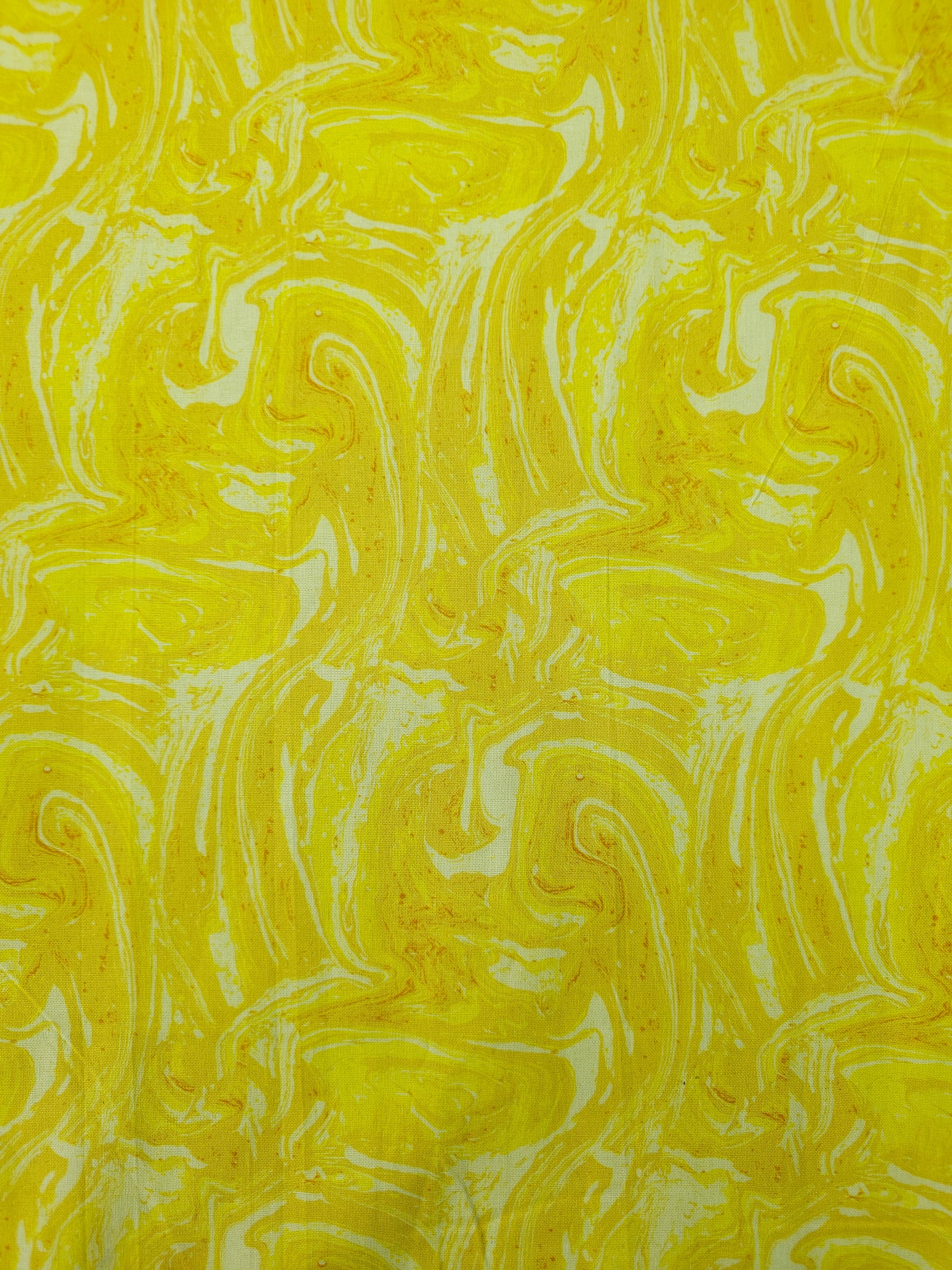 Yellow Marble 100% Cotton
