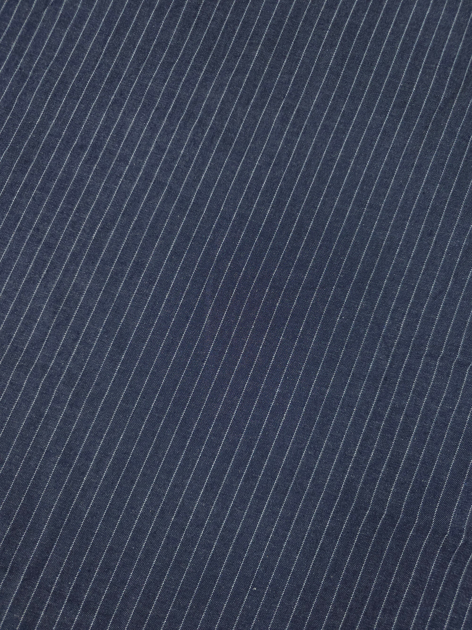 Navy Pinstripe Chambray