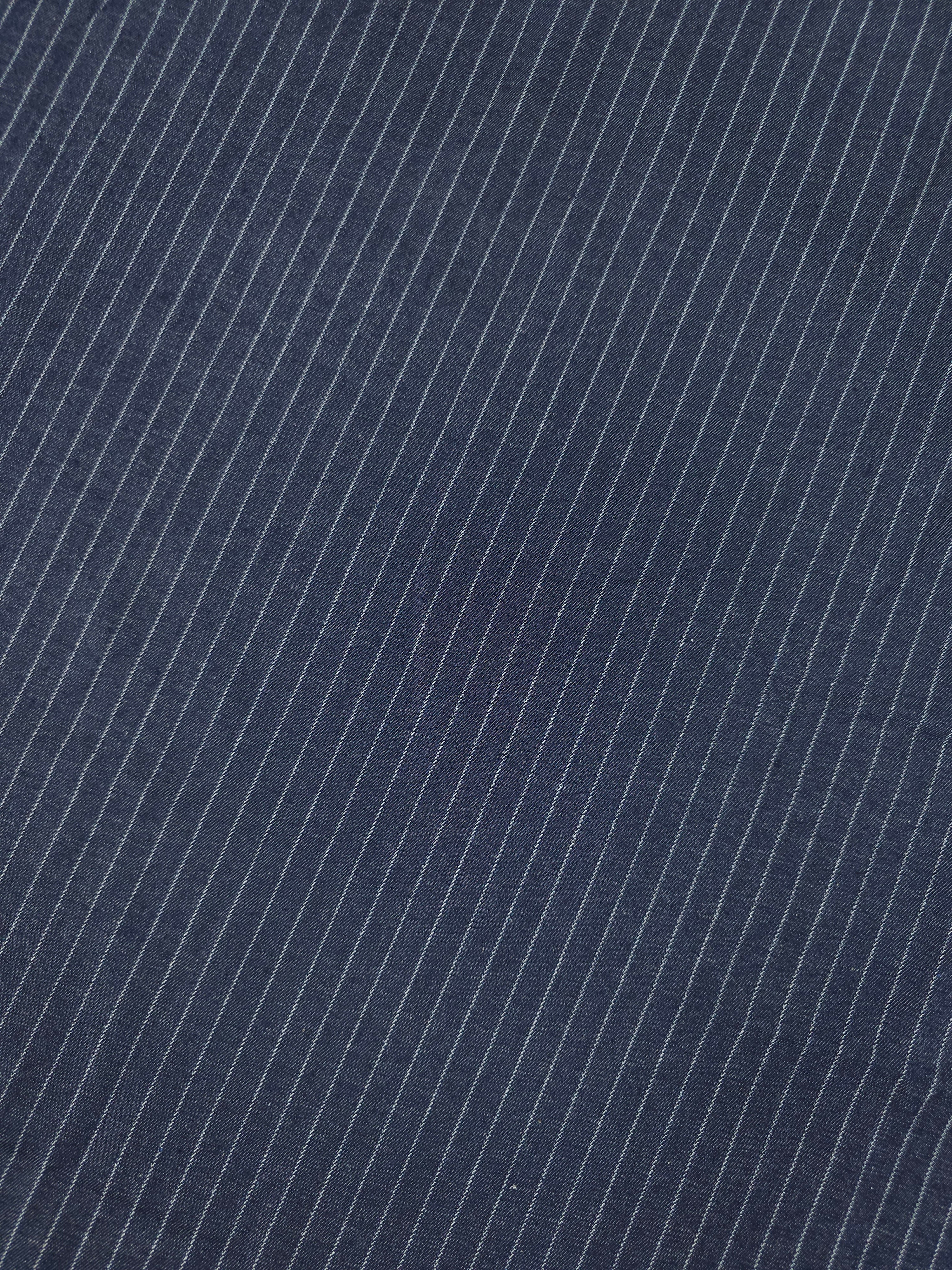 Navy Pinstripe Chambray