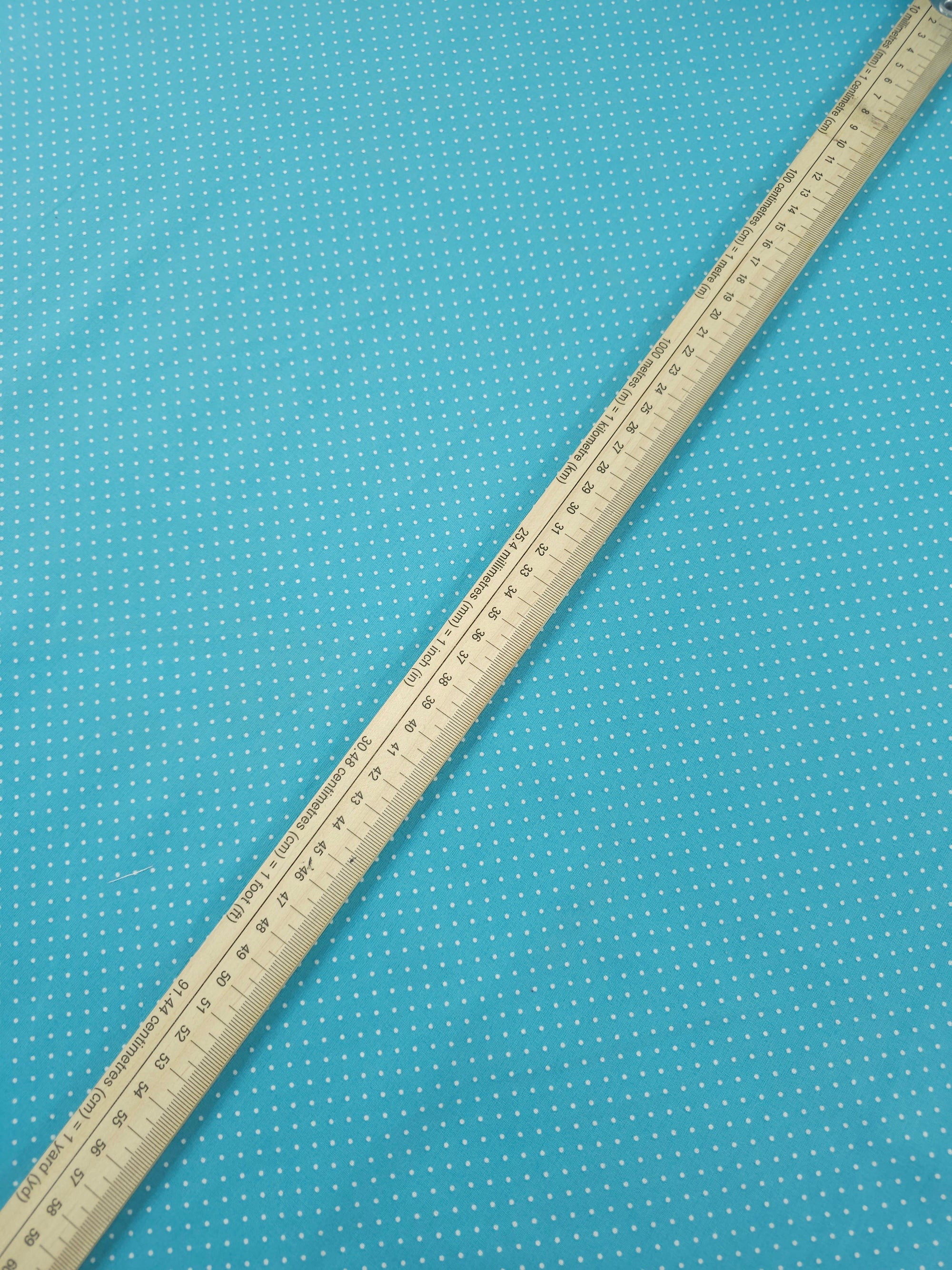 Turquoise Blue Micro Polka Dot 100% Cotton 60"