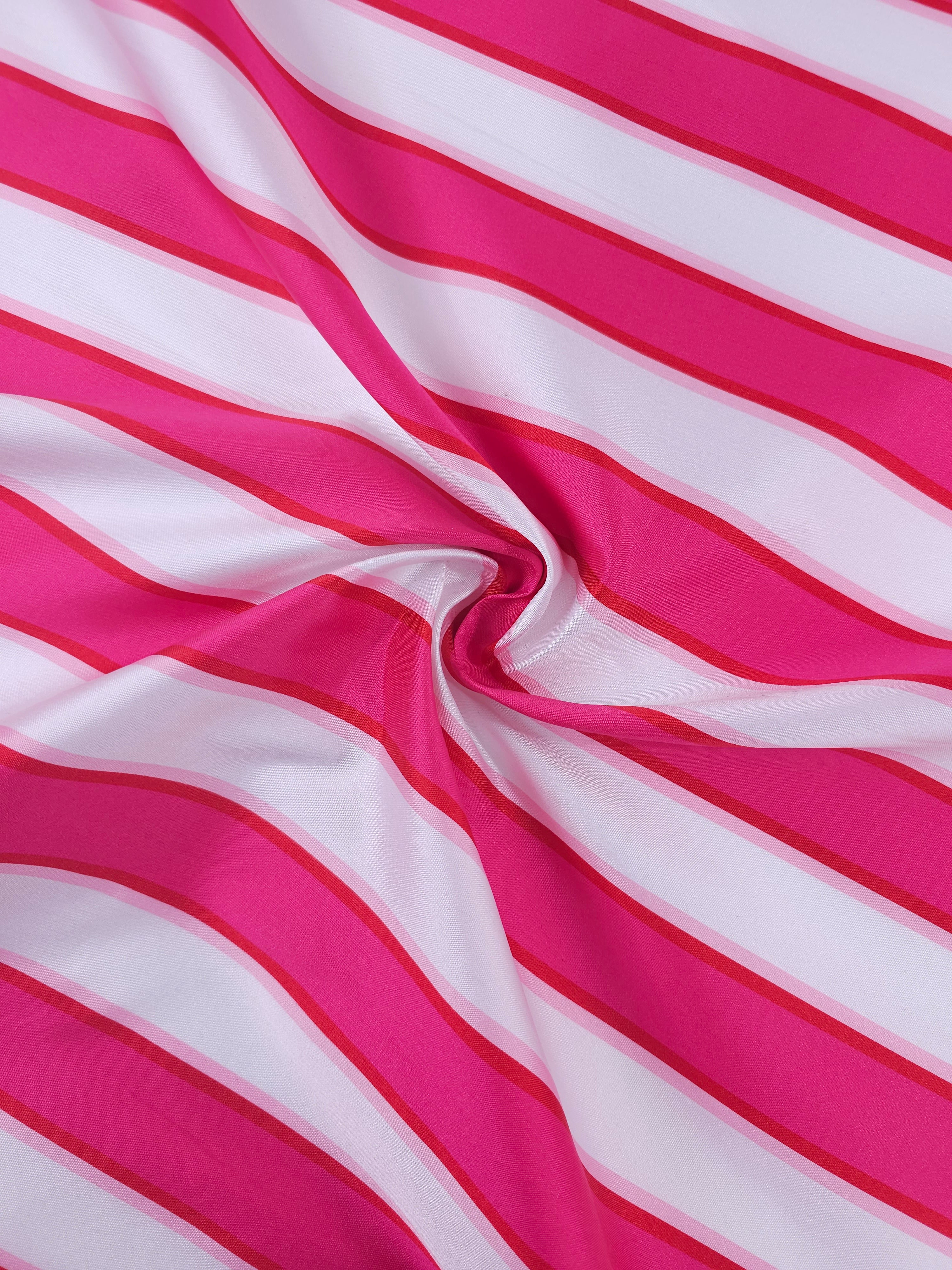 Pink/White Stripe Poly