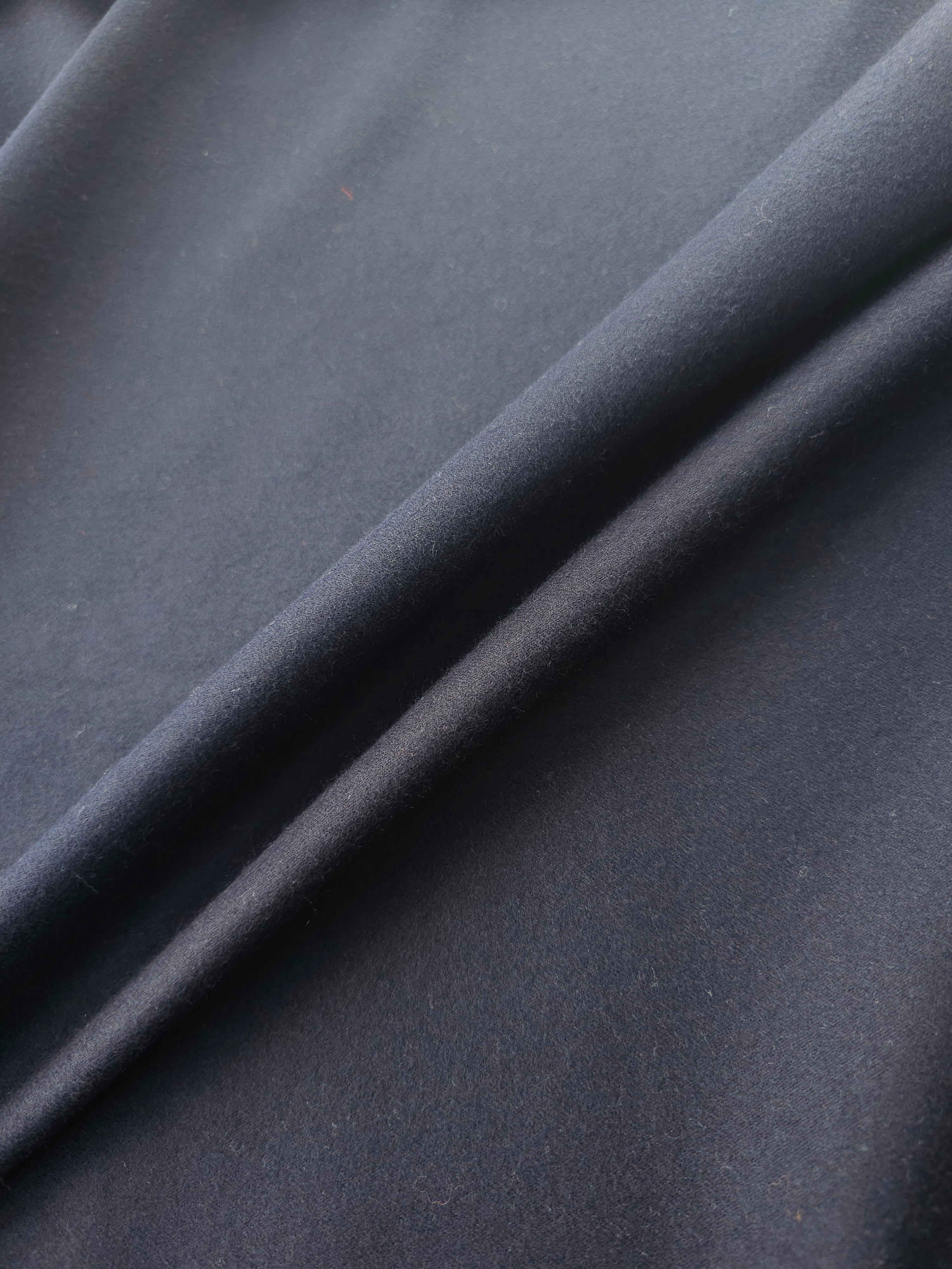 Dark Navy Brushed Cotton Poly Suiting