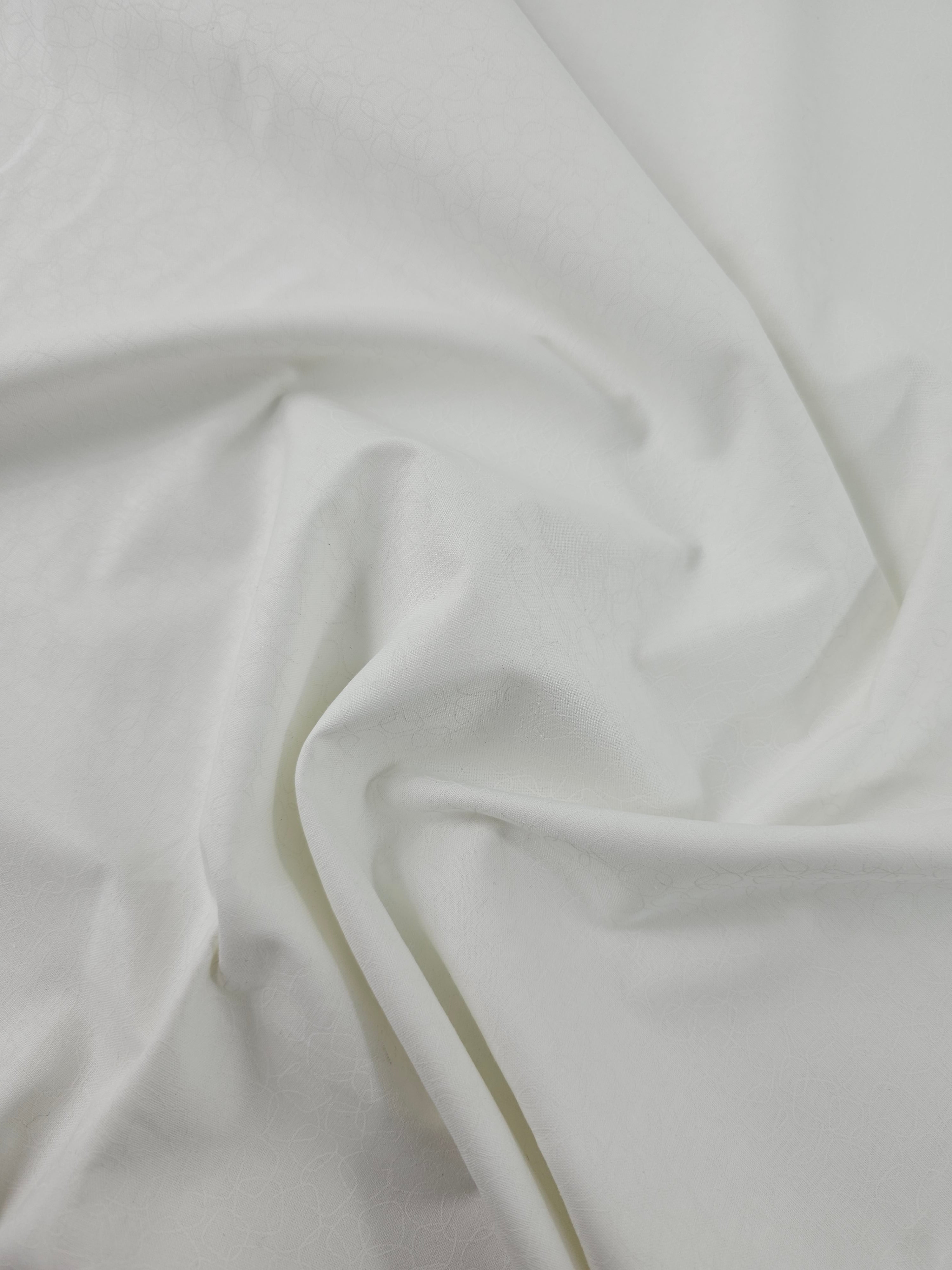 Doodle Square Link White On White Tonal 100% Cotton