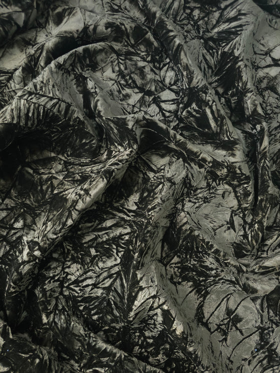 Forest Black Frosted Viscose Velvet