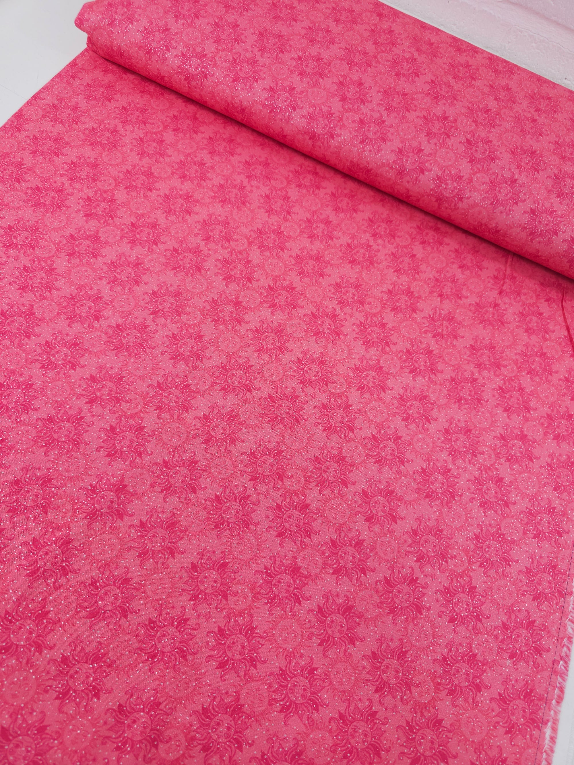 Candy Pink/Silver Celestial Skies 100% Cotton