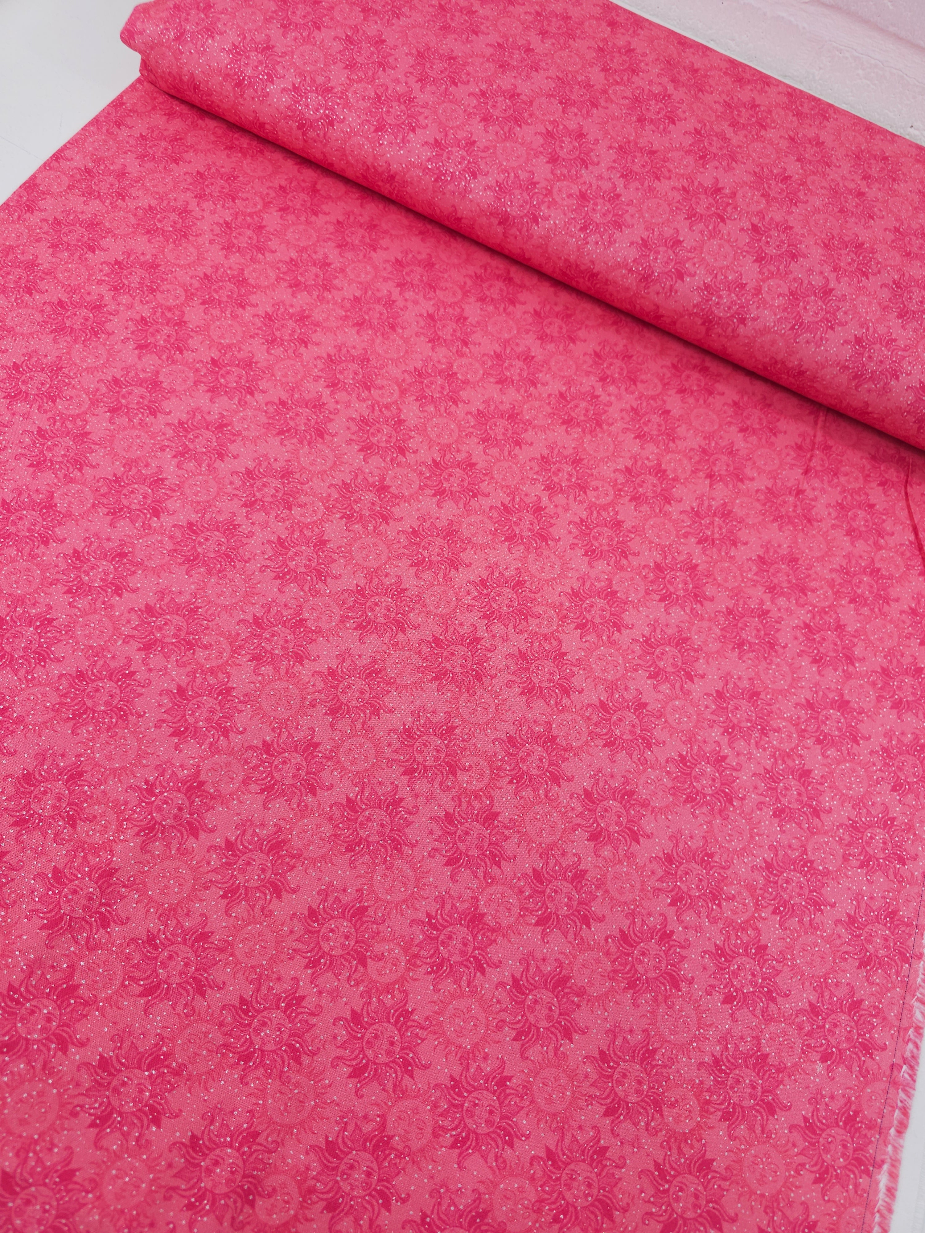 Candy Pink/Silver Celestial Skies 100% Cotton