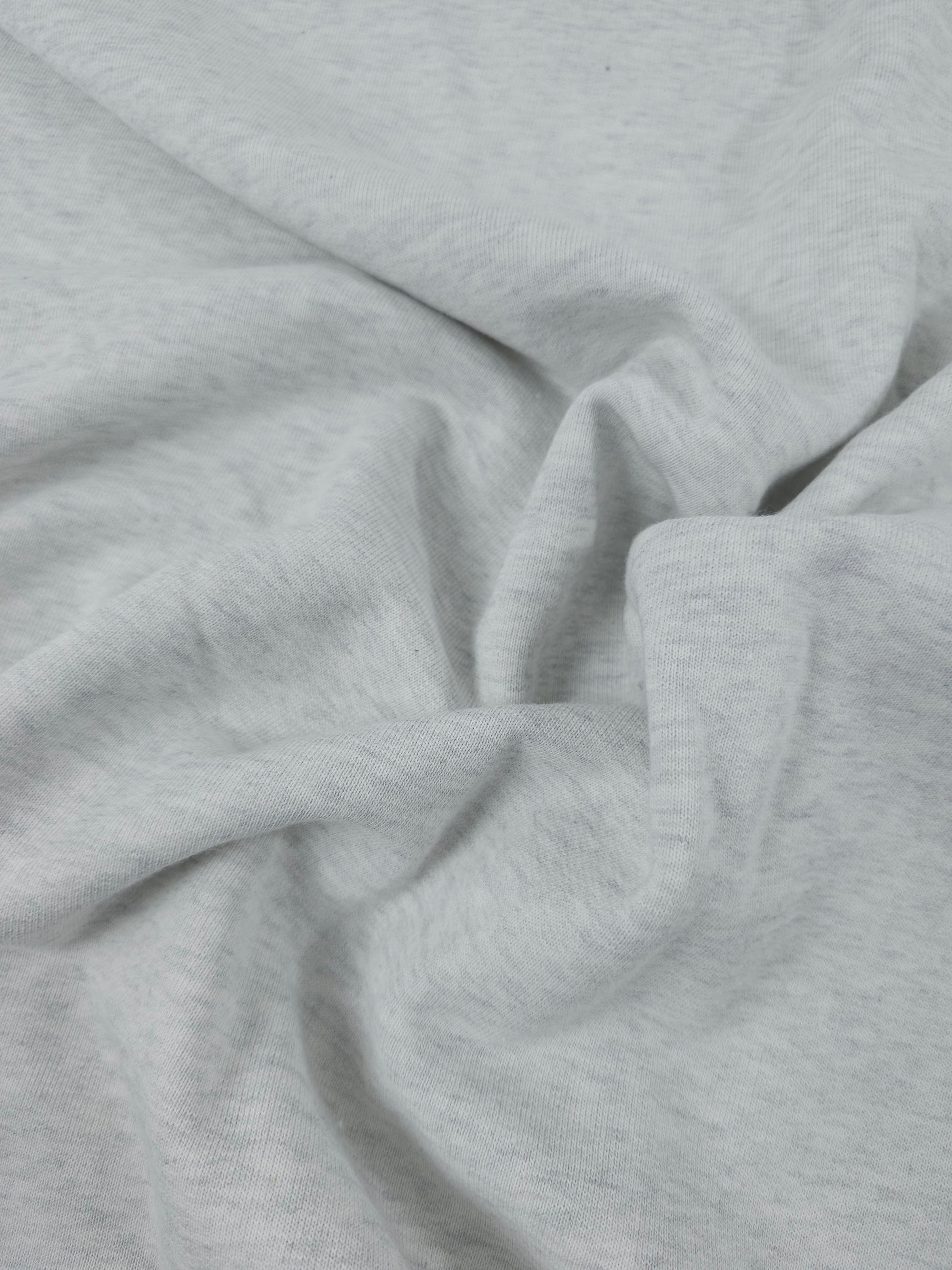 White/Grey Marl Fleece Backed Cotton Terry