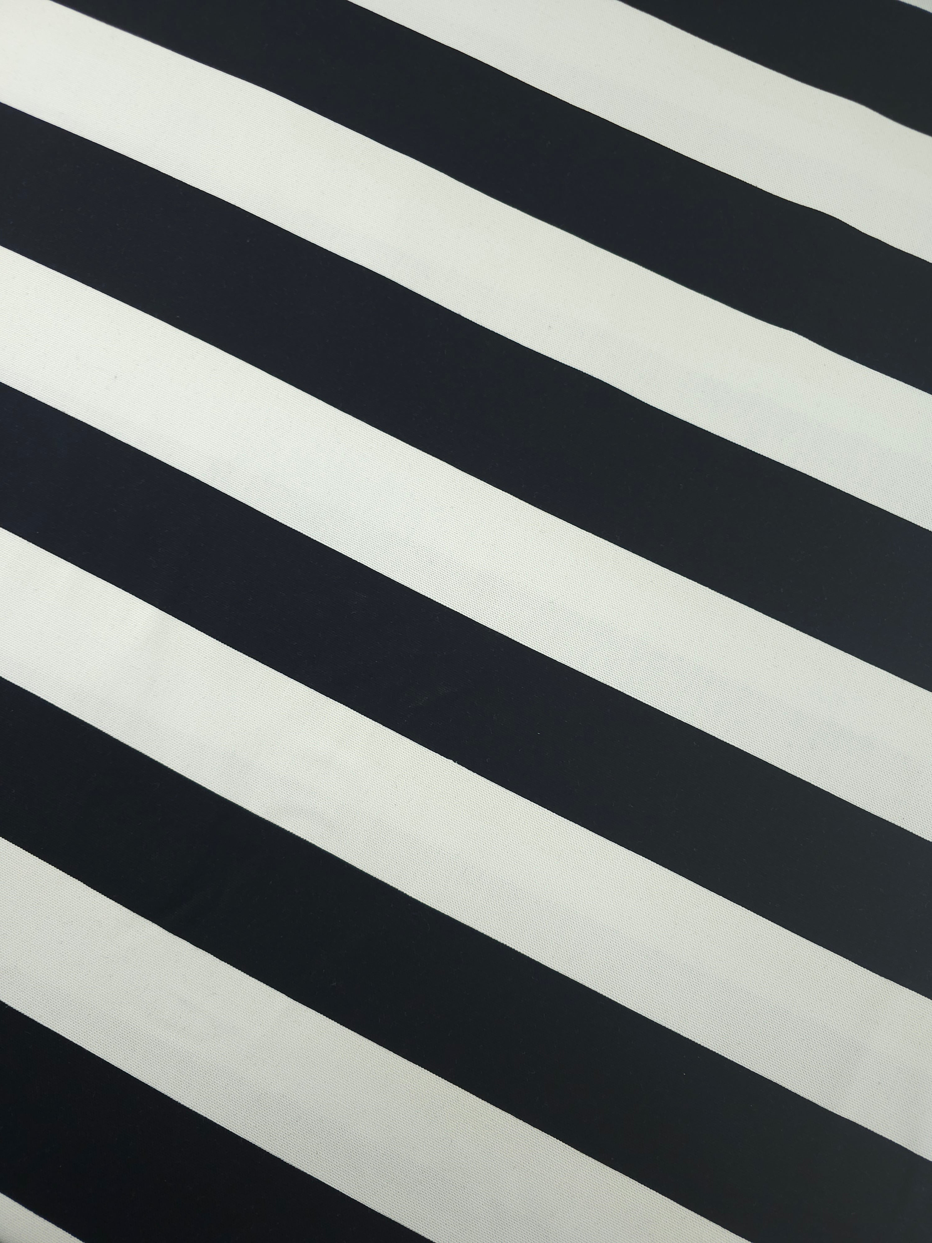 Black/Ivory Block Stripe Lightweight Canvas Cotton