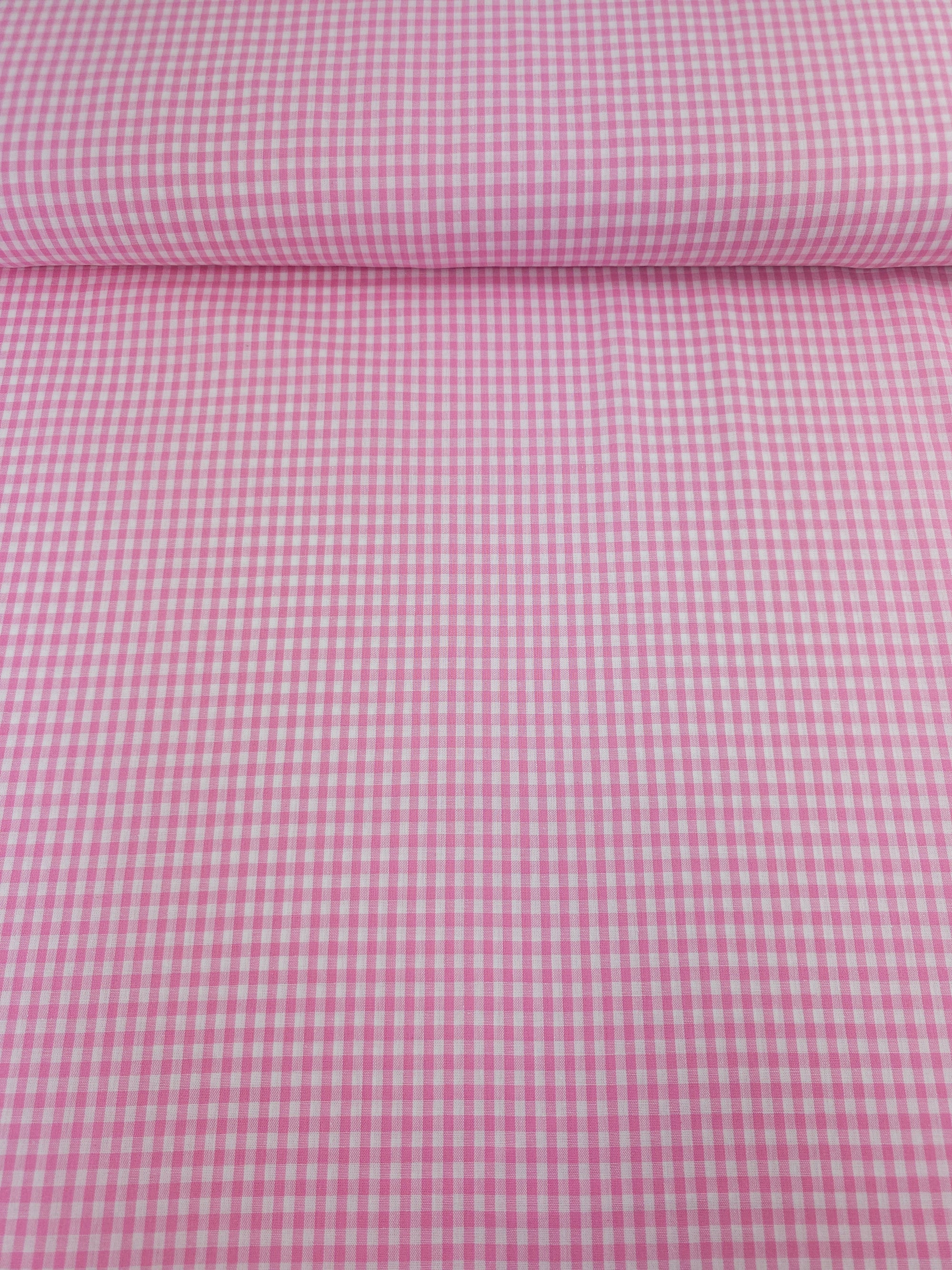Pink Small Gingham 100% Cotton