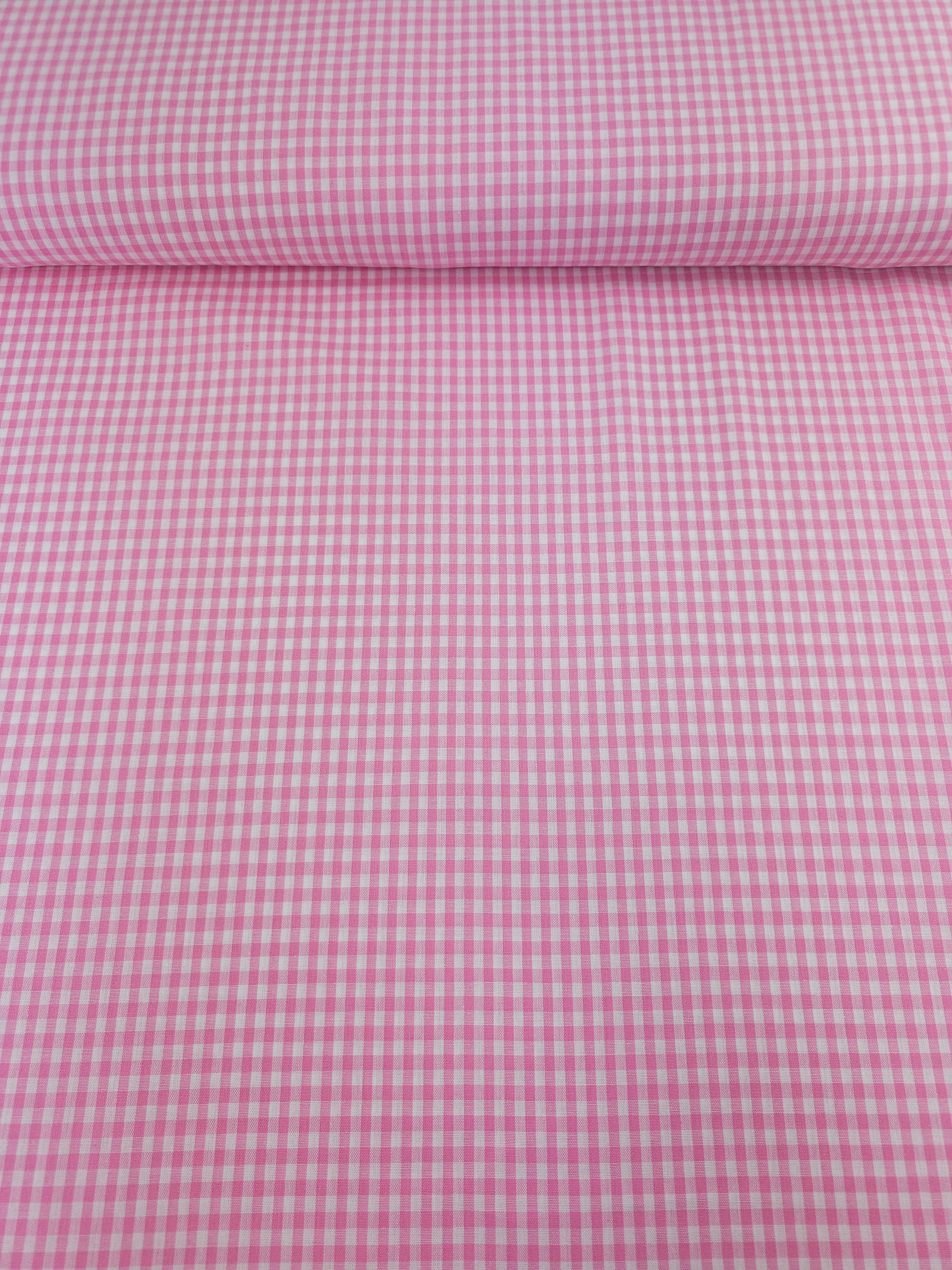 Pink Small Gingham 100% Cotton