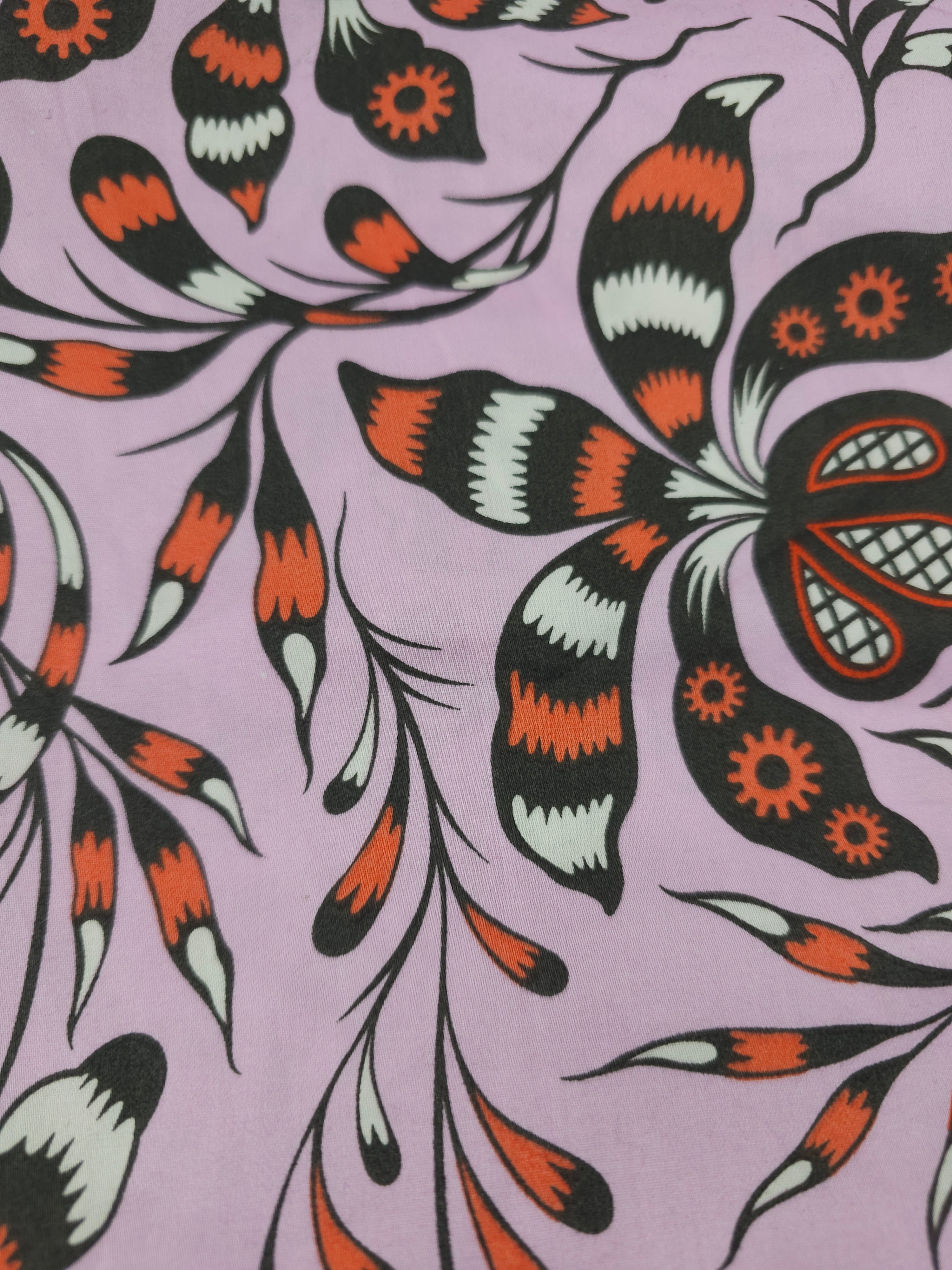 Rainbow pink floral Cotton sateen- 2.4m piece