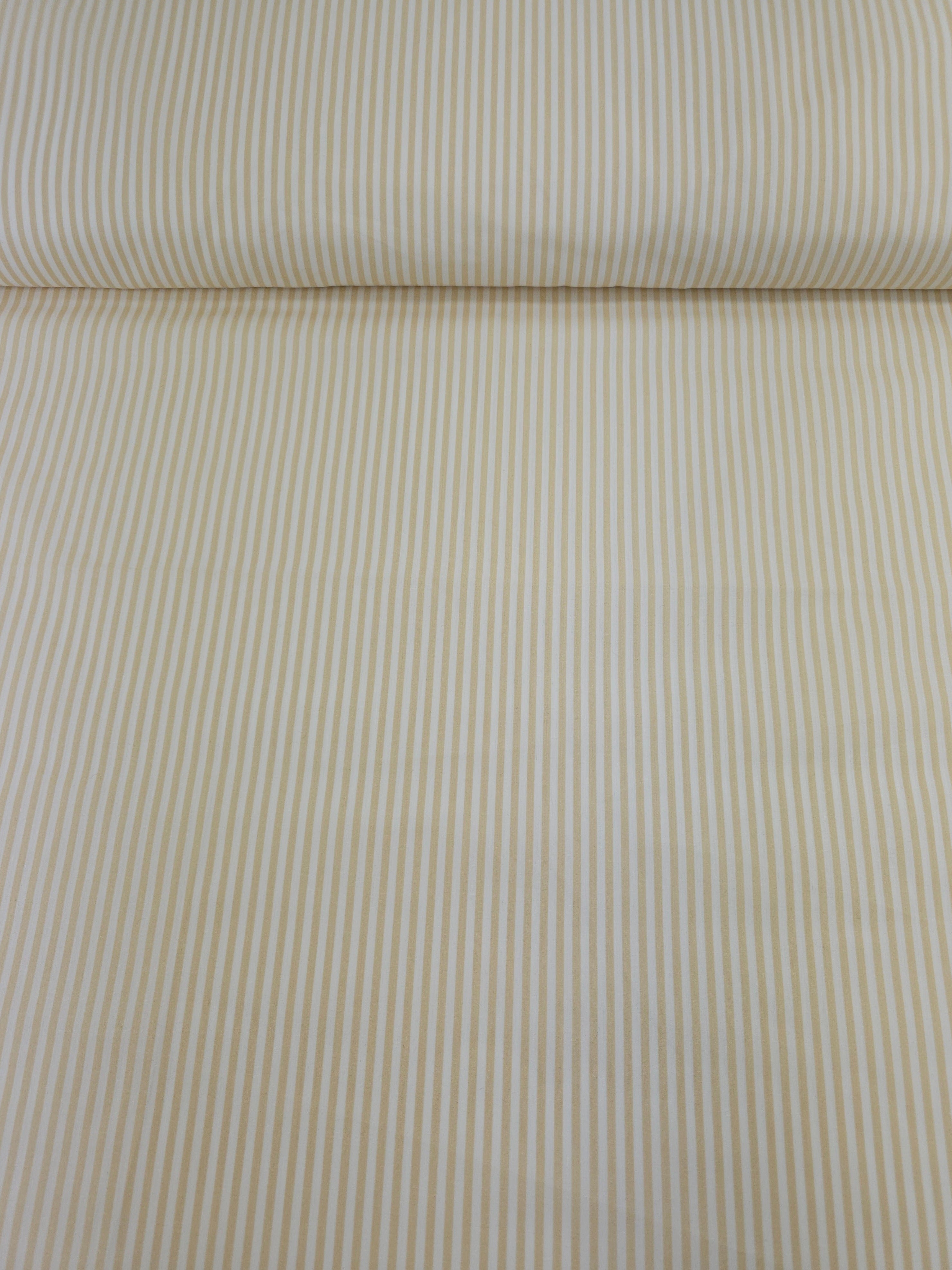 Warm Cream Stripe 100% Cotton 103" *EXTRA WIDE*
