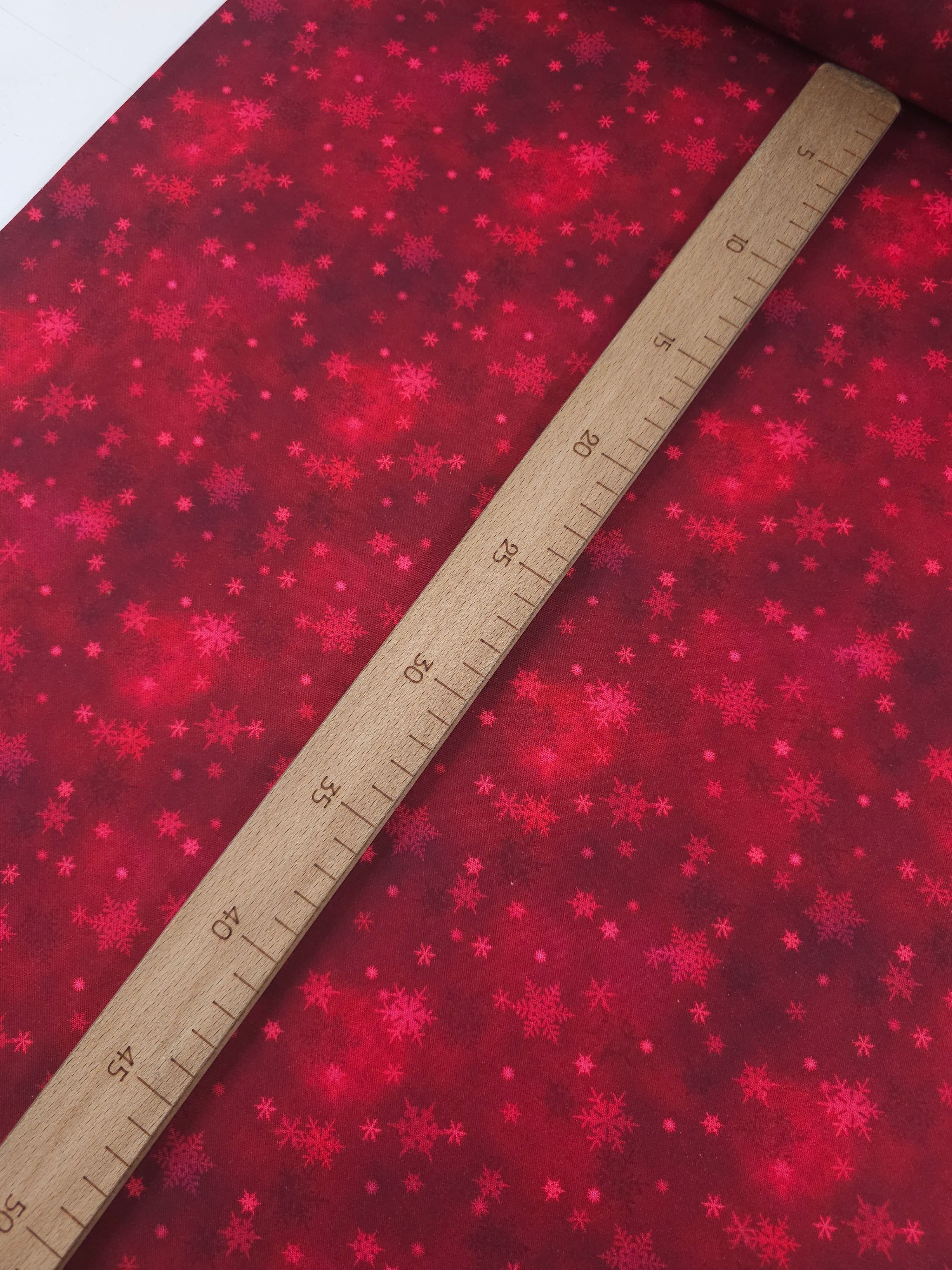 Red Snowflakes 100% Cotton